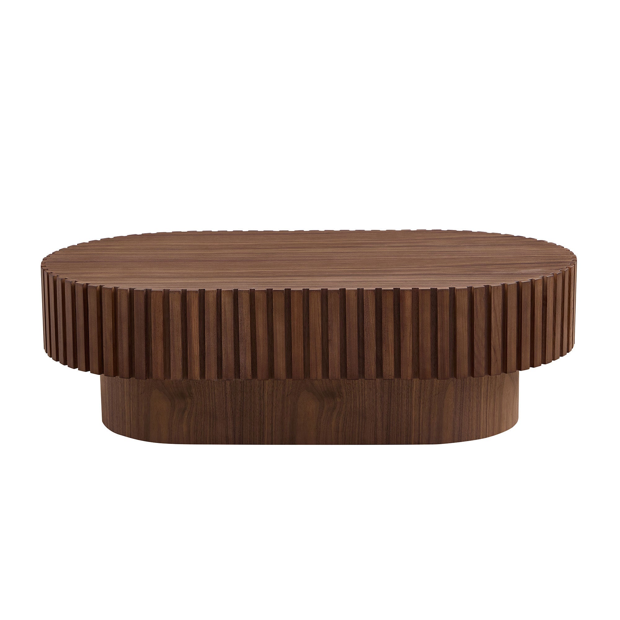 43.70 Inch Modern Handcraft Drum and Oval Coffee Table