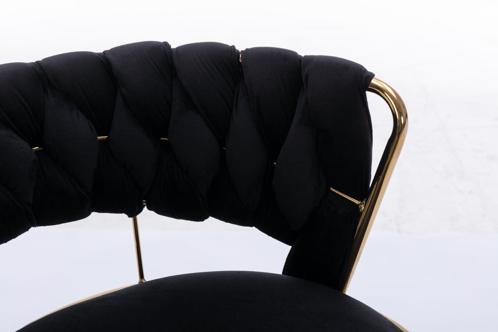 Swivel Height Adjustable Velvet Bar Stools with Golden Leg (Set of 2 )
