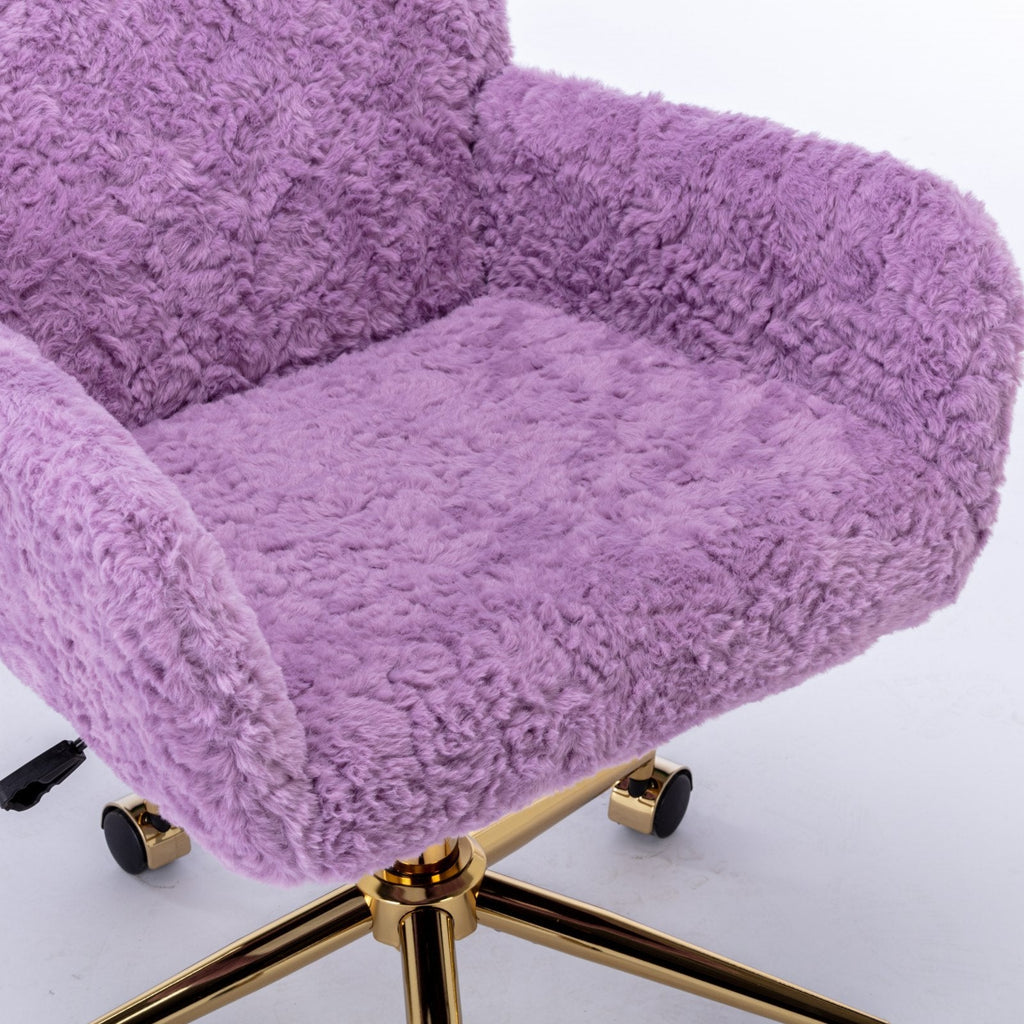 Violet Velve Home Office Chair with Golden Metal Base