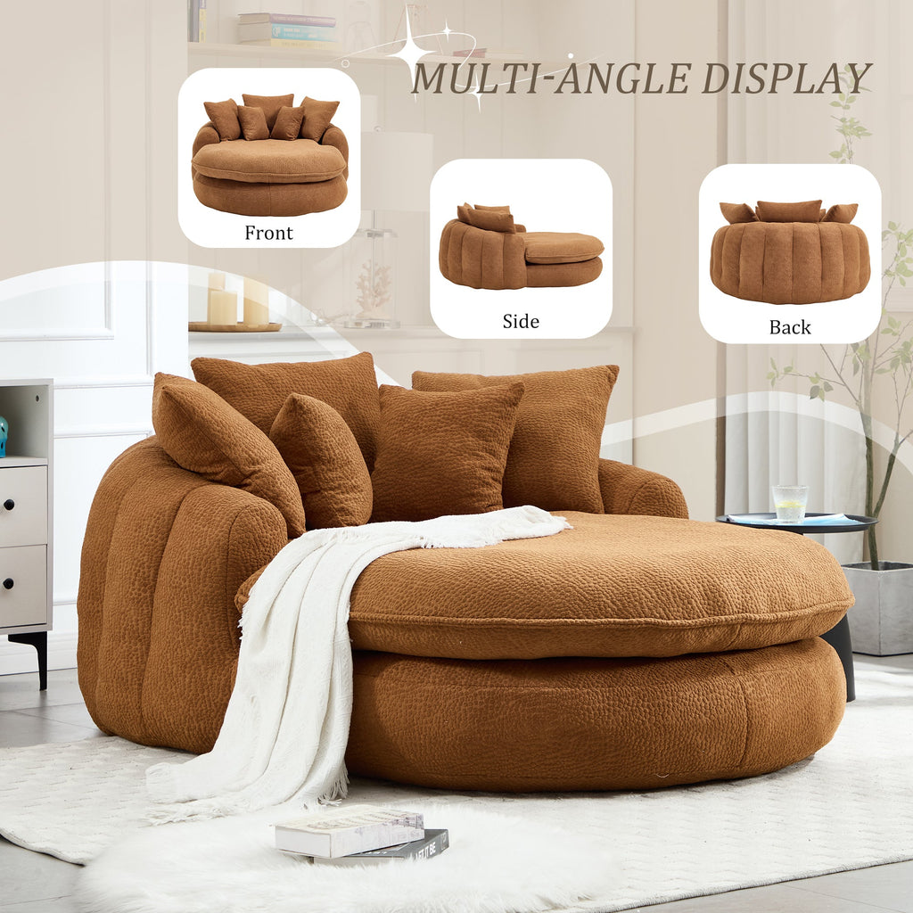 Oversized Oval Upholstered Bean Bag Sofa