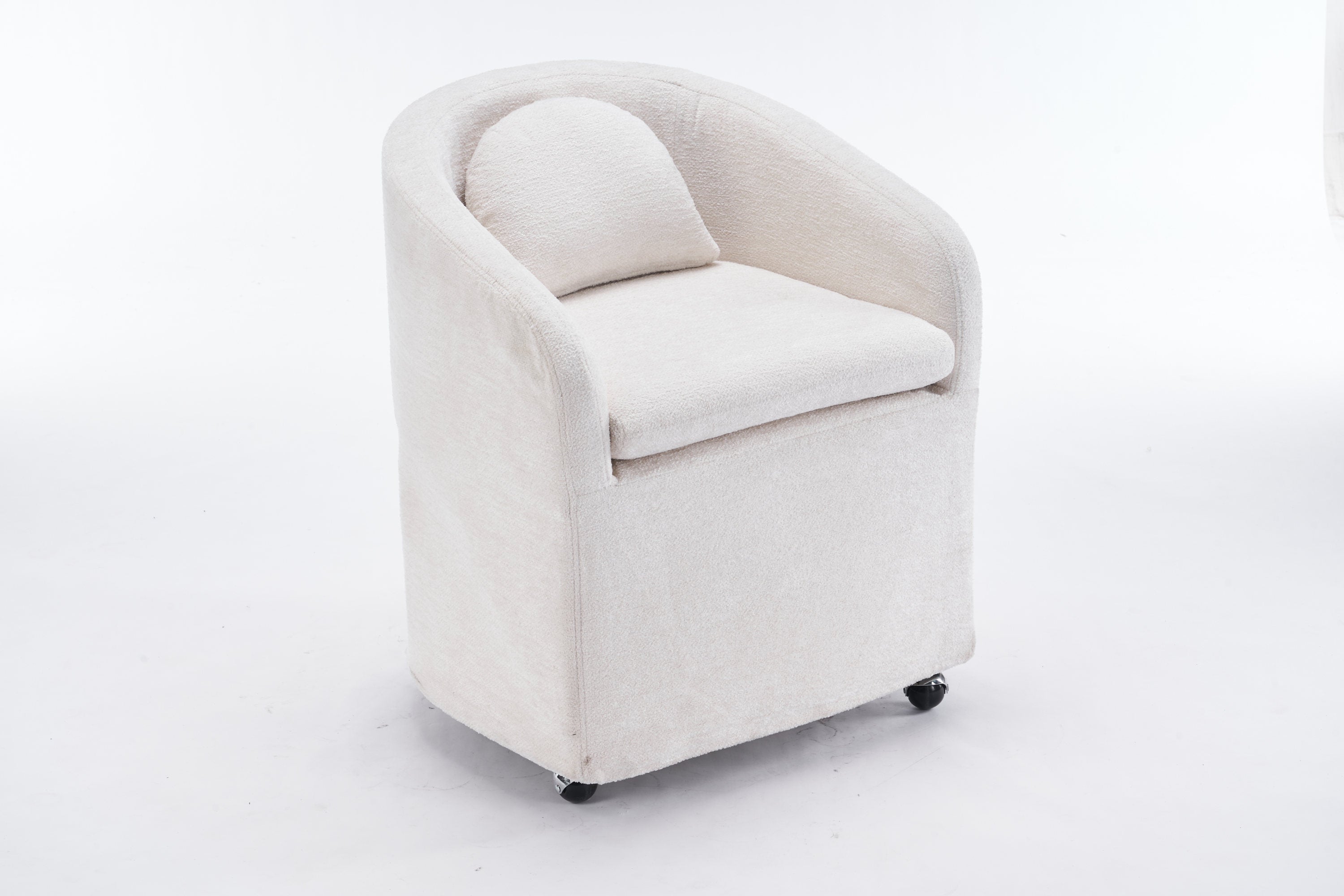 Modern Chenille Fabric Dining Armchair with Back Cushion