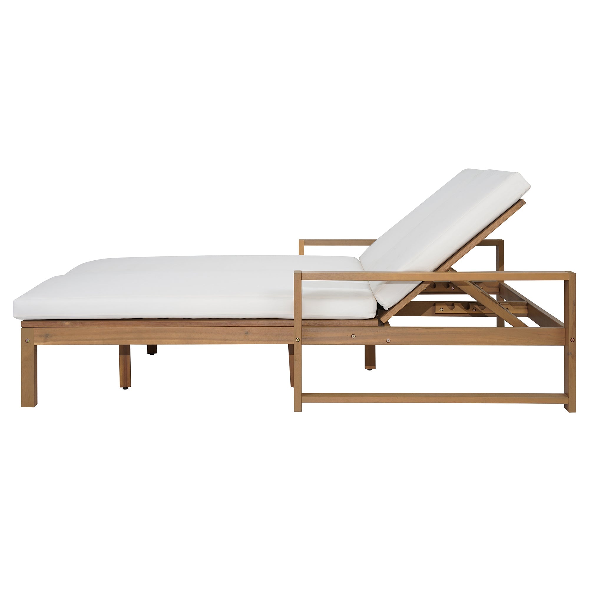 Double chaise lounge 5 position adjustable backs cushioned ideal for patio poolside relaxation