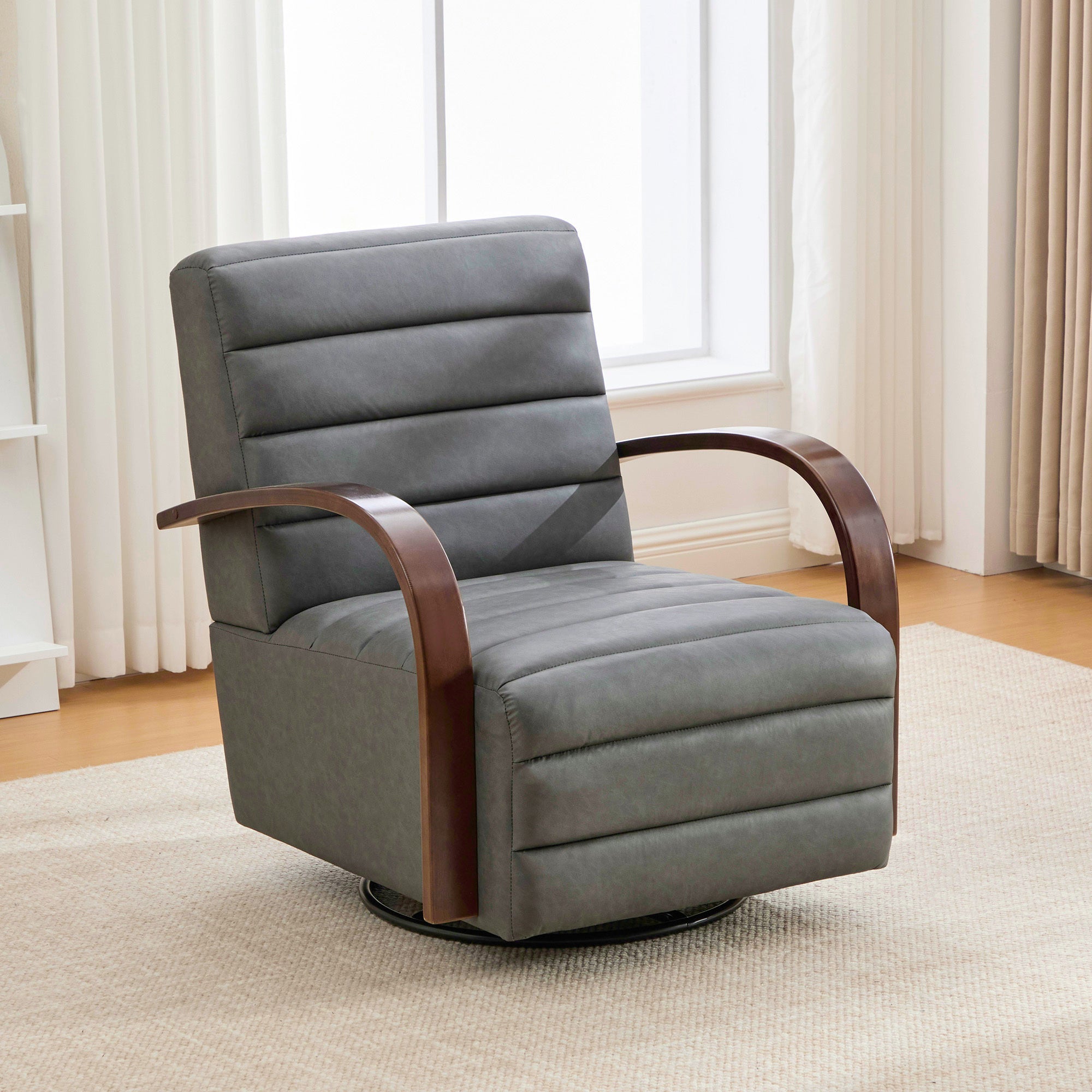Modern Upholstered 360° Swivel Accent Chair