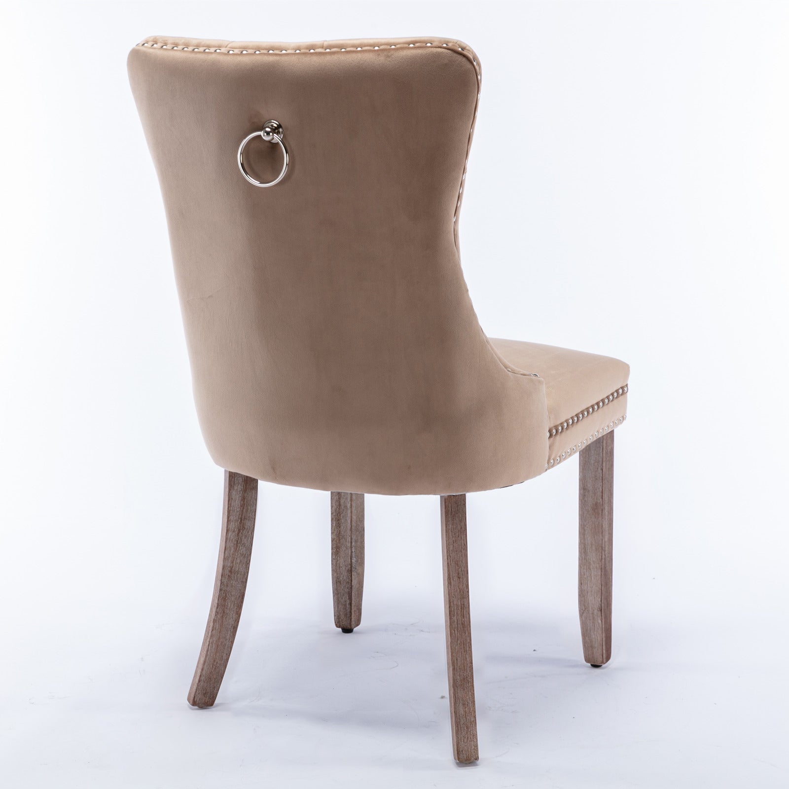 Modern High-end Tufted Solid Wood Velvet Dining Chair(Set of 2)