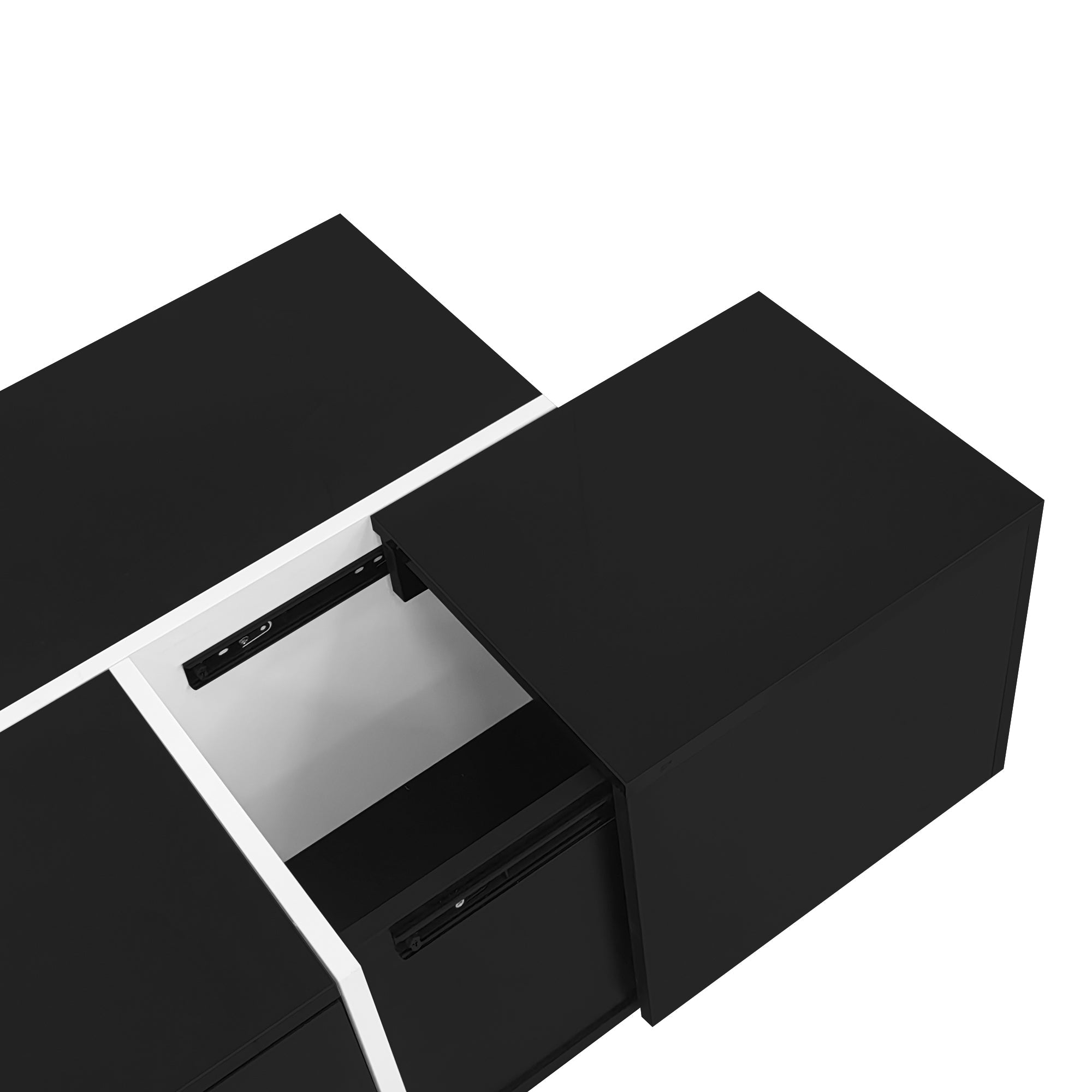 Multi-Functional Extendable Coffee Table with 2 Storage Space and Drawers