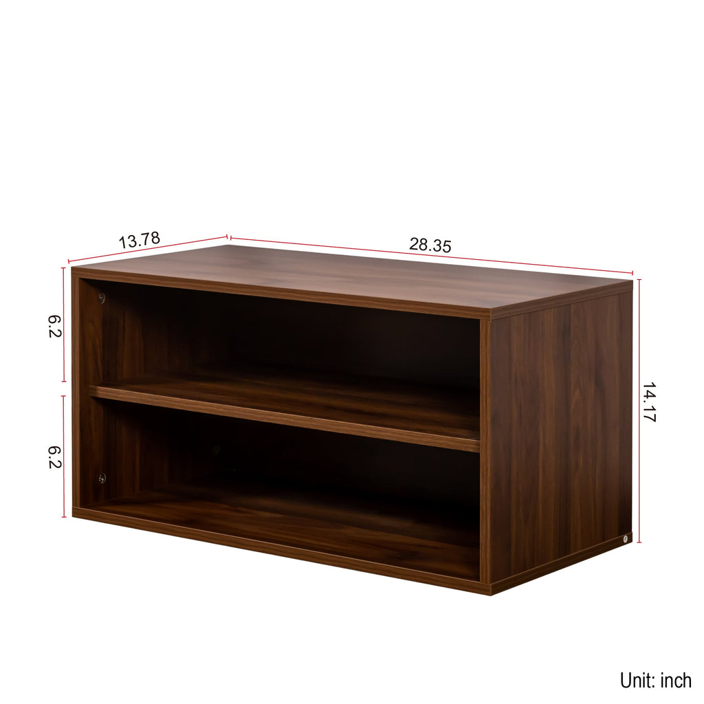 Walnut Stackable Mounted Storage Cabinet+ Glass Option