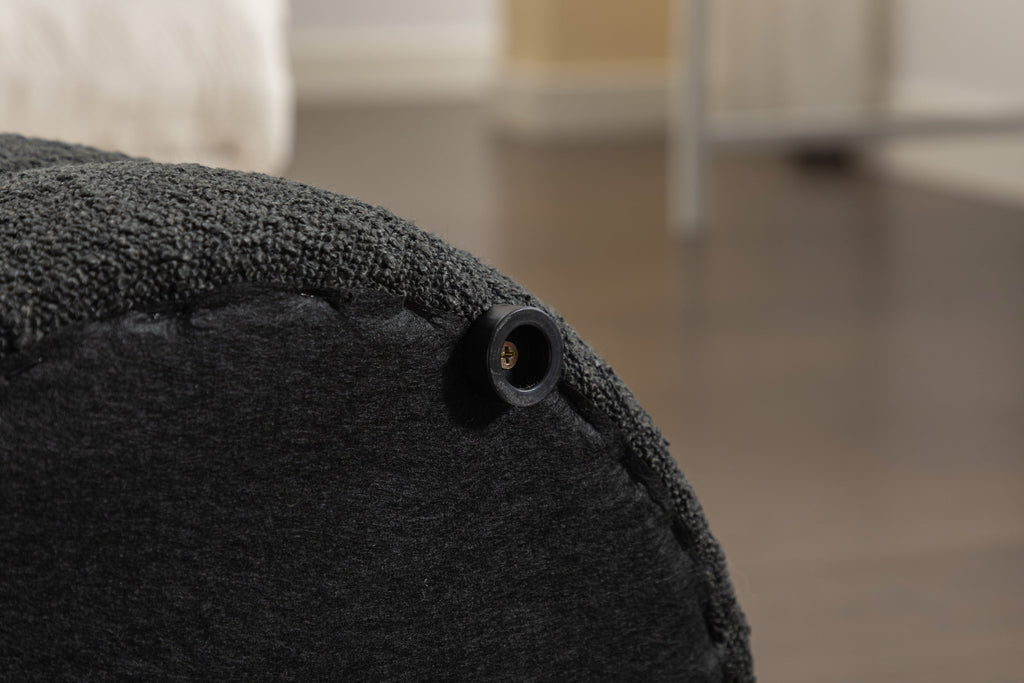 Boucle/Velvet Round Ottoman Footrest Stool