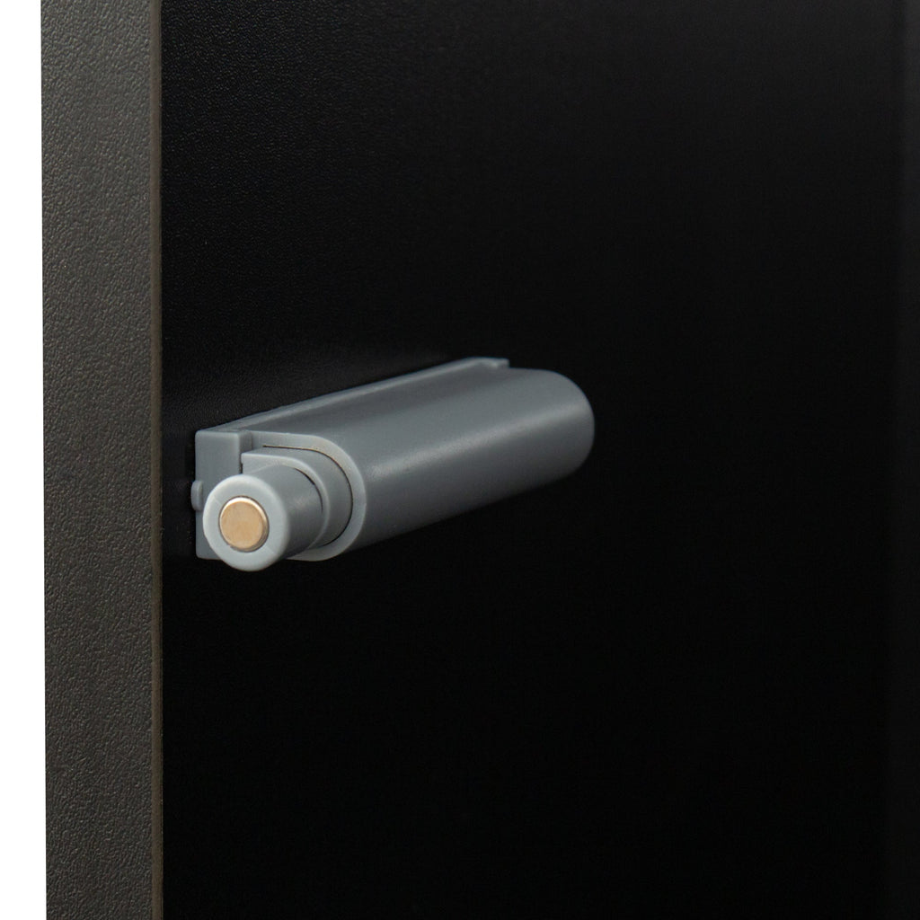 Black Side Cabinet with Aluminum Strip Lamp