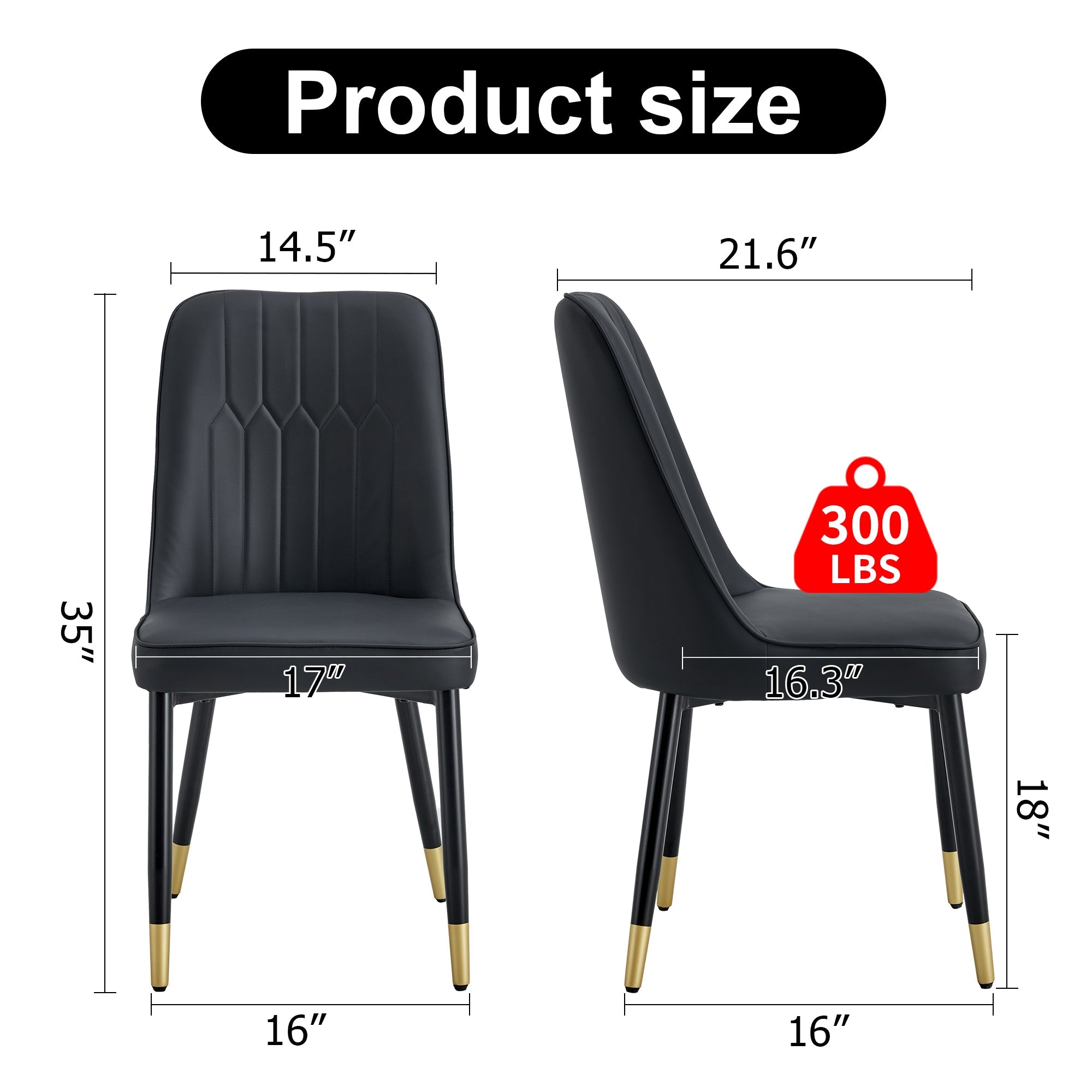Modern PU Artificial Leather Dining Chairs (Set of 4)