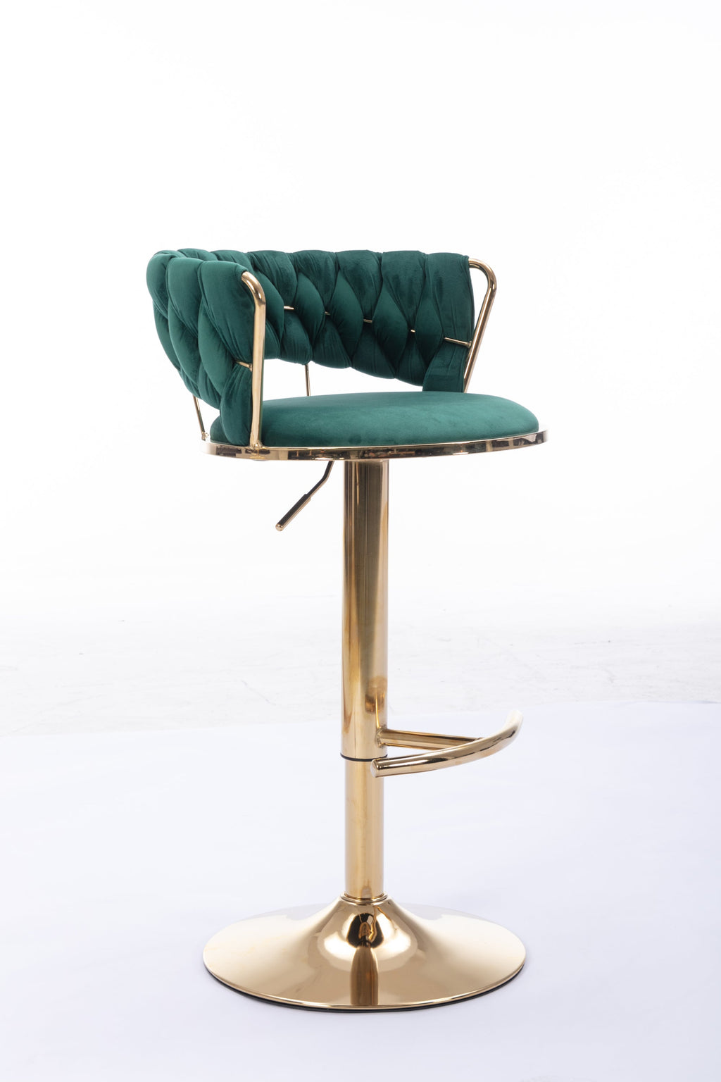 Swivel Height Adjustable Velvet Bar Stools with Golden Leg (Set of 2 )