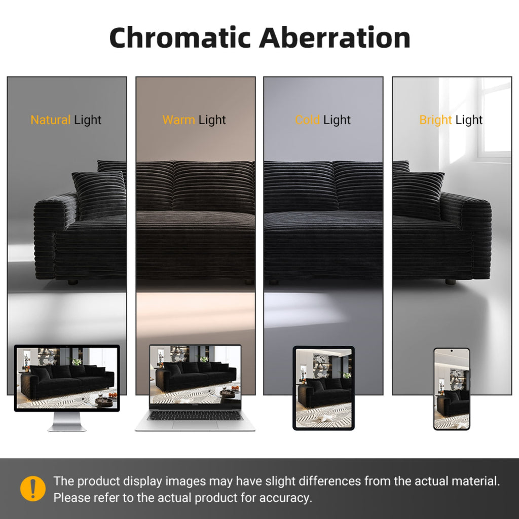 82.7' Modern Comfy Cloud Couch Sofa with Soft Pillows + Ottomans Option