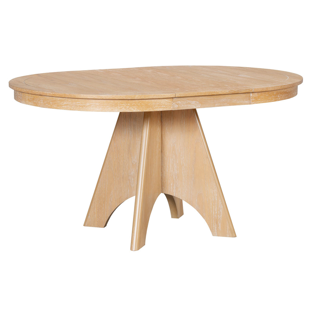 Vintage Extendable Dining Table Set with 4 Upholstered Chairs
