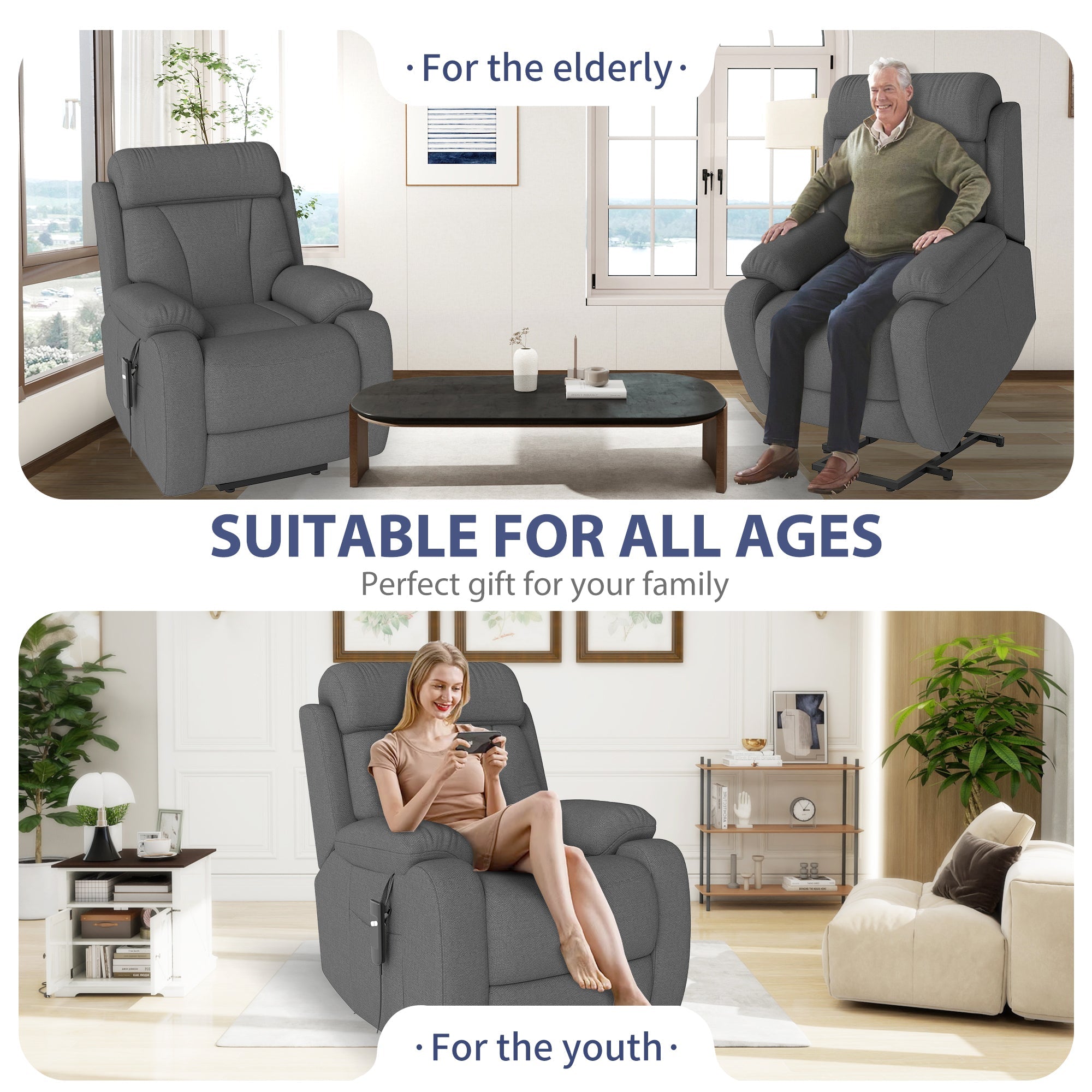 Electric Heavy Duty Lift Chair Recliners Chair for Small Spaces