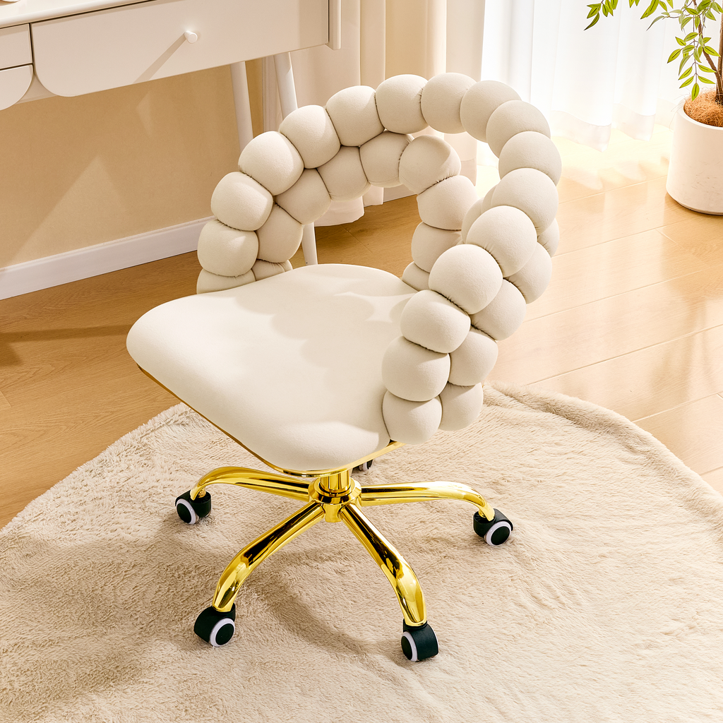 Coloful Modern Velvet Adjustable Swivel Desk Chair with Bubble Back