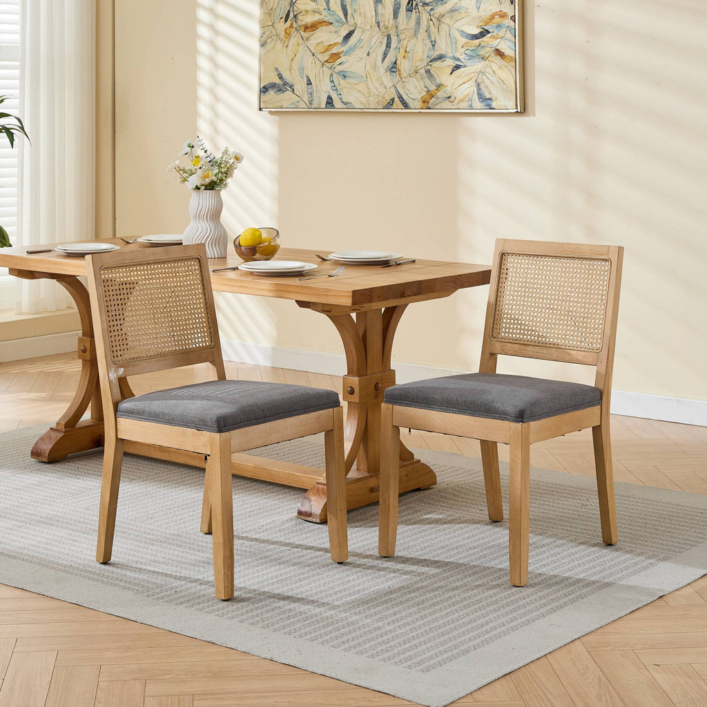 Farmhouse Rattan Dining Chairs (Set of 2)