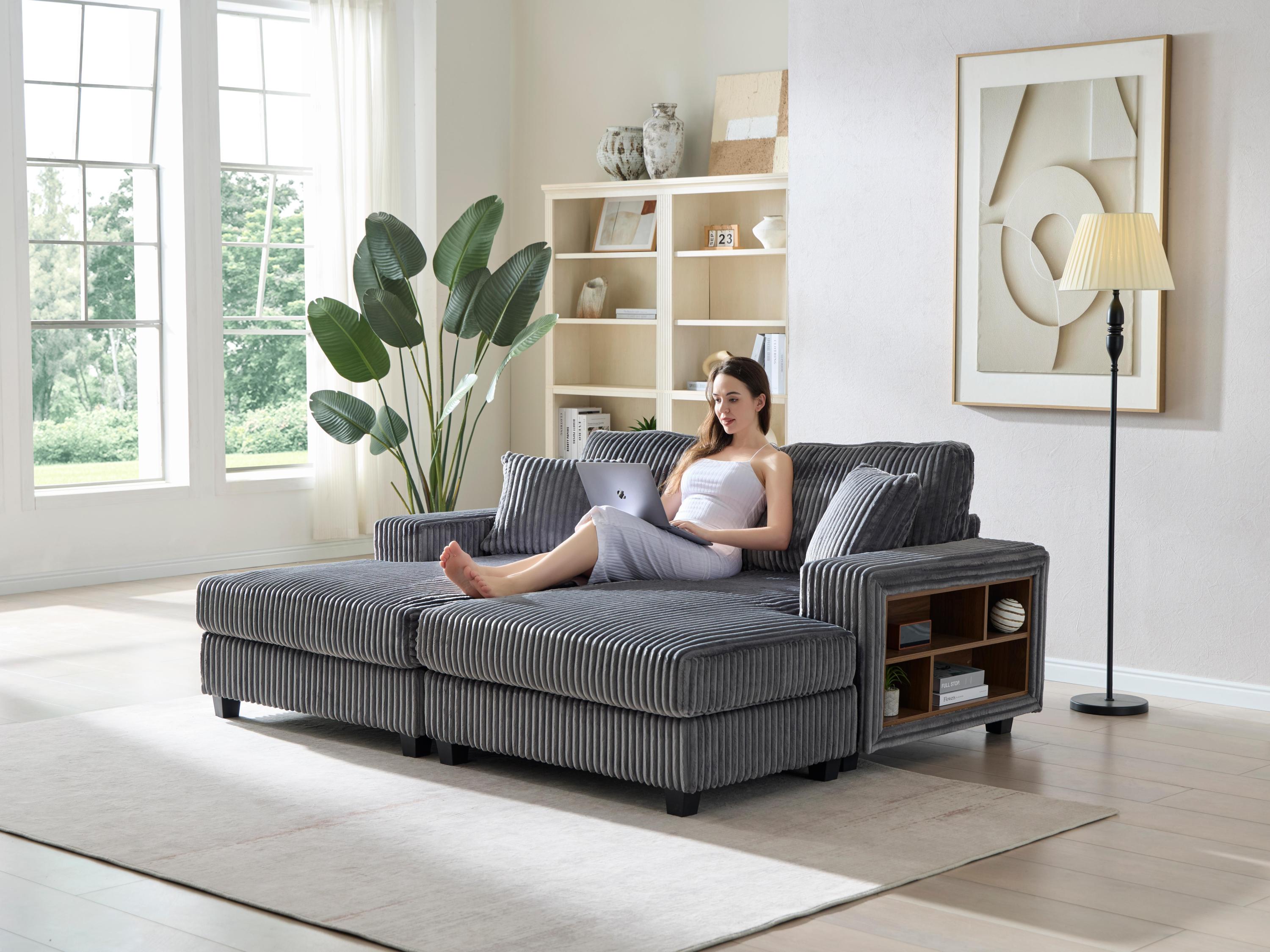 Convertible Sleeper Sectional Sofa with Storage