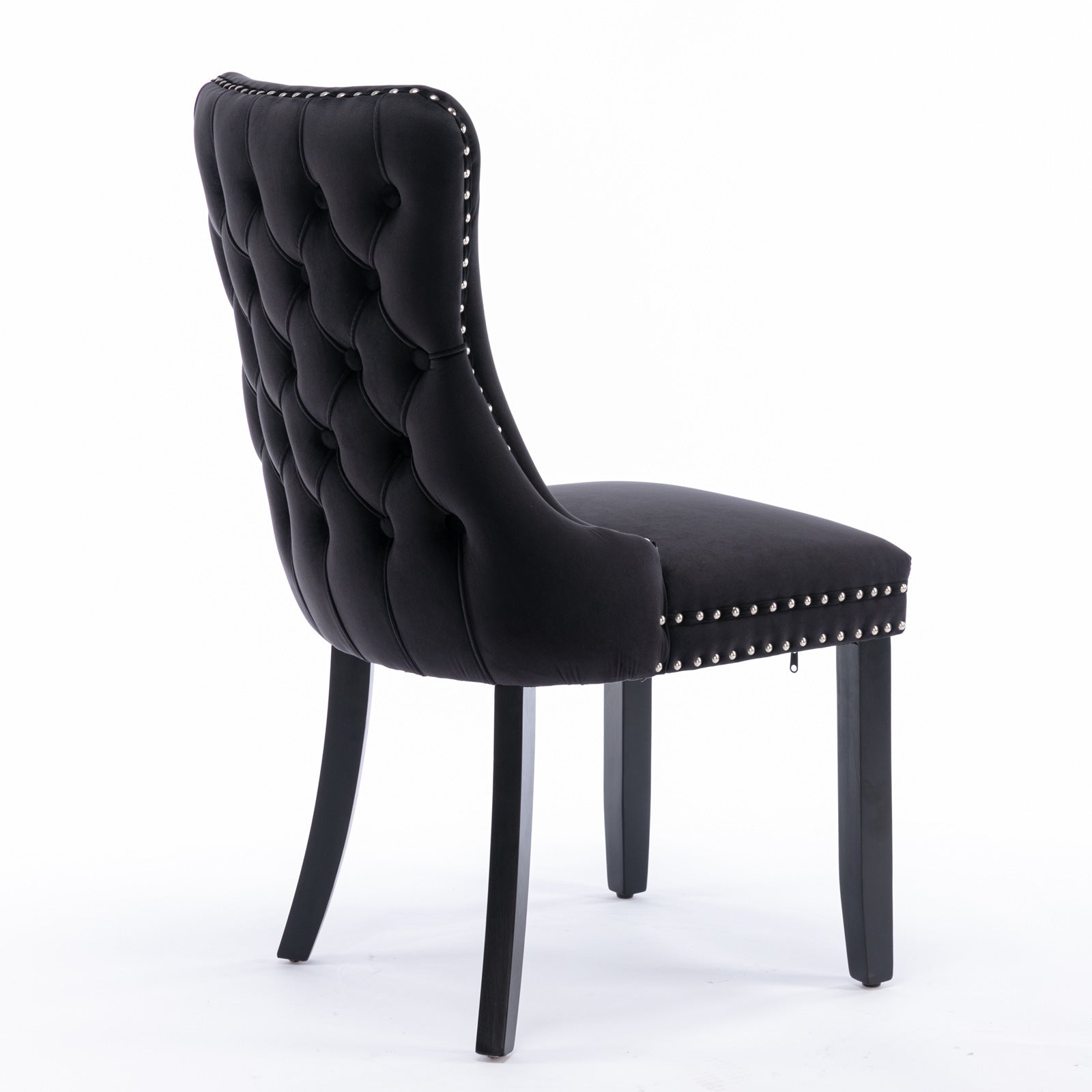 Modern Velvet Upholstered Wing-Back Dining Chairs (Set of 2)