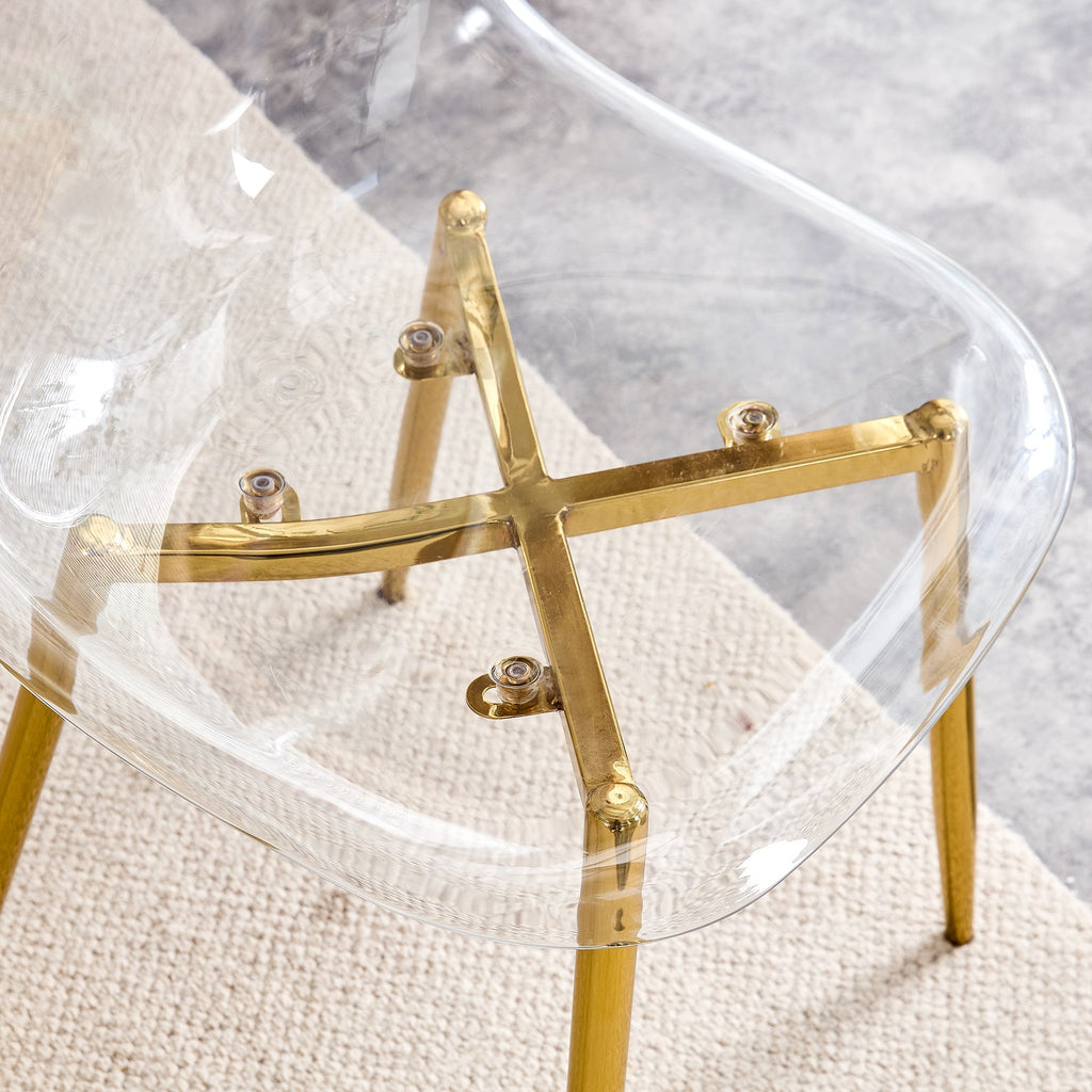 Modern Minimalist Transparent Metal Dining Chairs