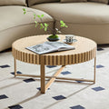 Modern Handcraft Drum Round Coffee Table
