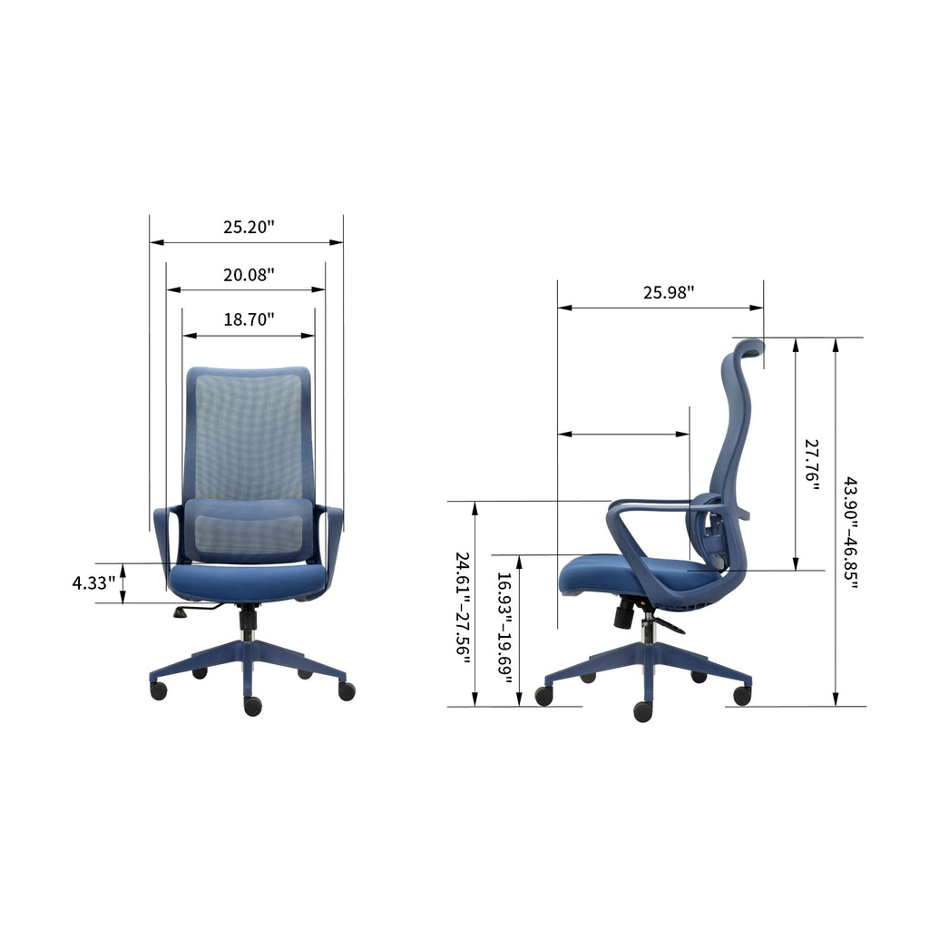 Modern Executive Office Chair with Adjustable Height Lumbar Support