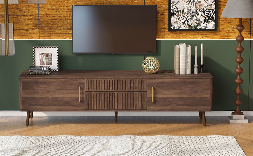Mid Century TV Stand with 2 Drawers