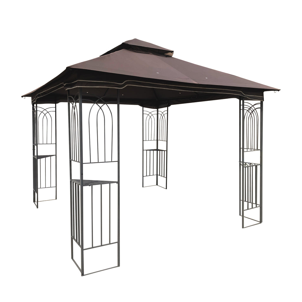 Patio Gazebo Tent with Ventilated Double Roof and Mosquito Net for Backyard or Garden