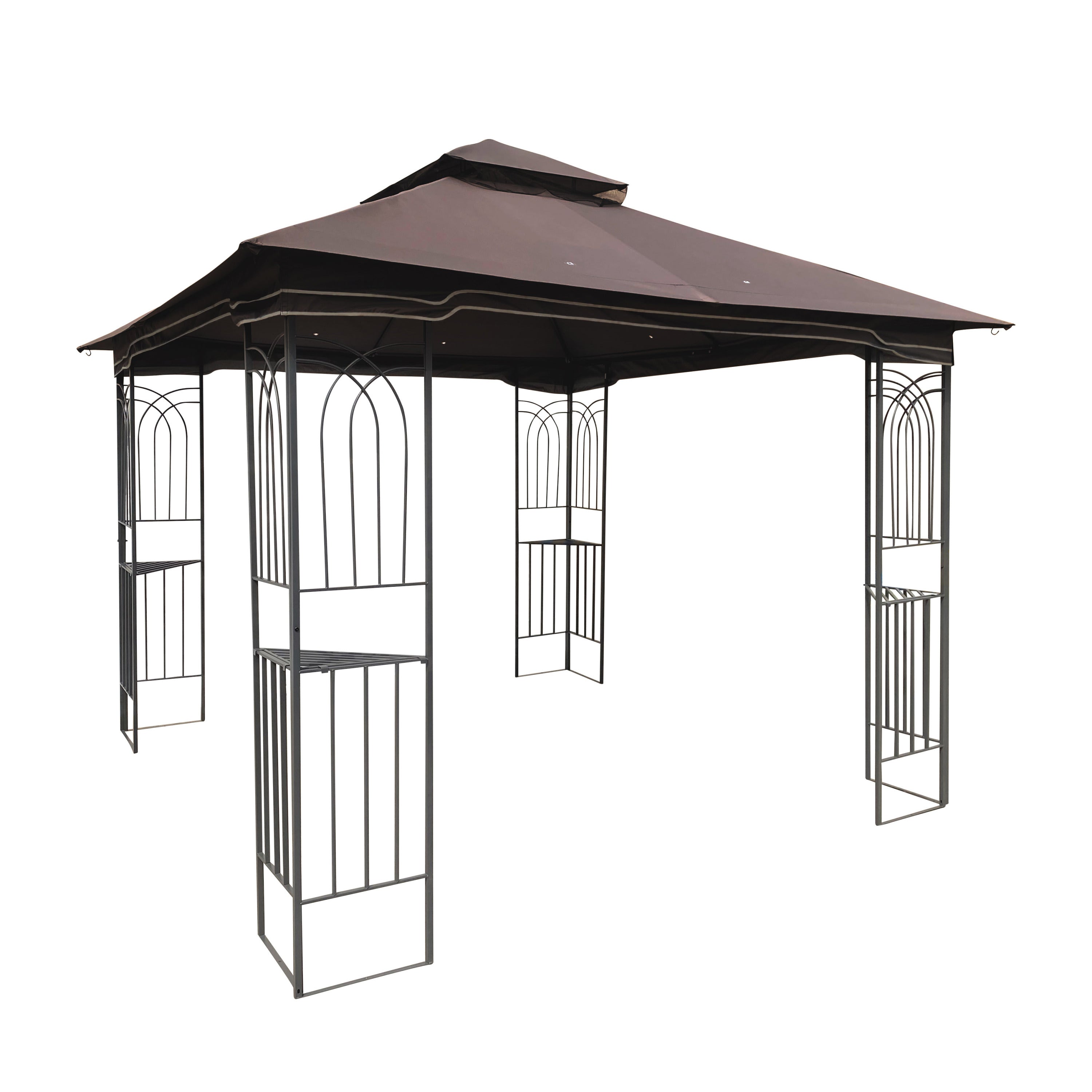 Patio Gazebo Tent with Ventilated Double Roof and Mosquito Net for Backyard or Garden