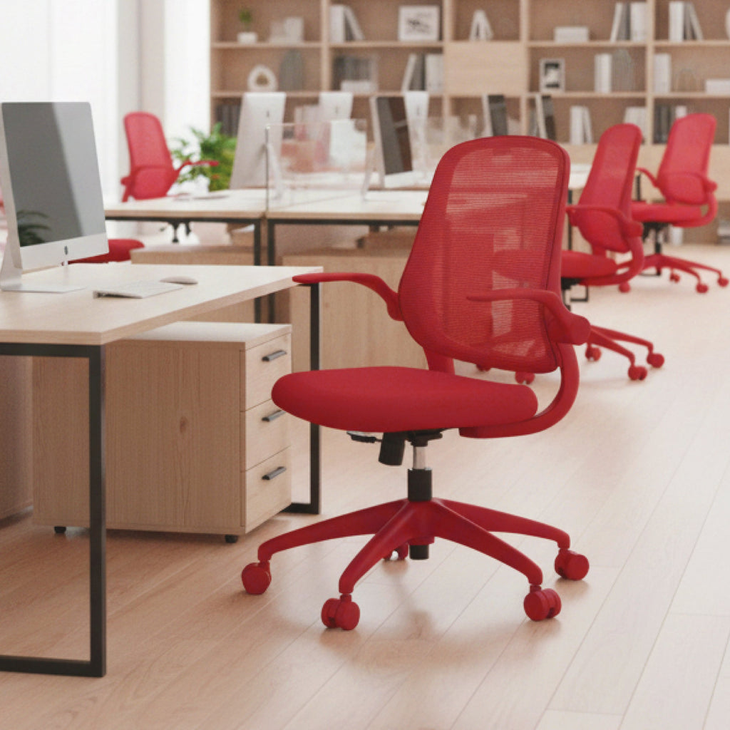 Colorful Ergonomic Office Chair with Flip-Up Armrests