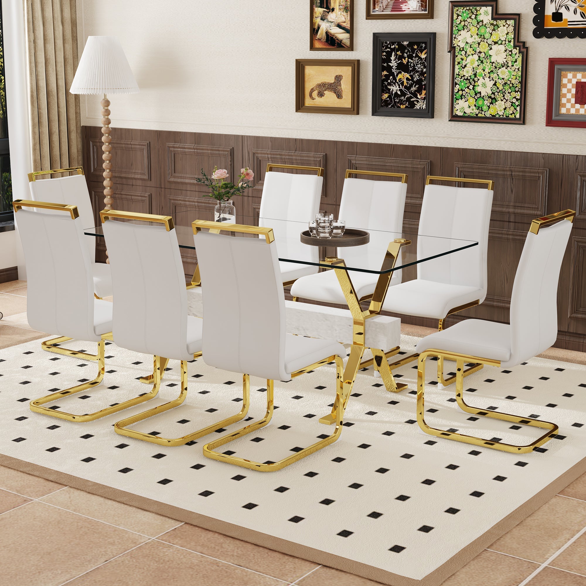 Elegant Transparent Tempered Glass Dining Set