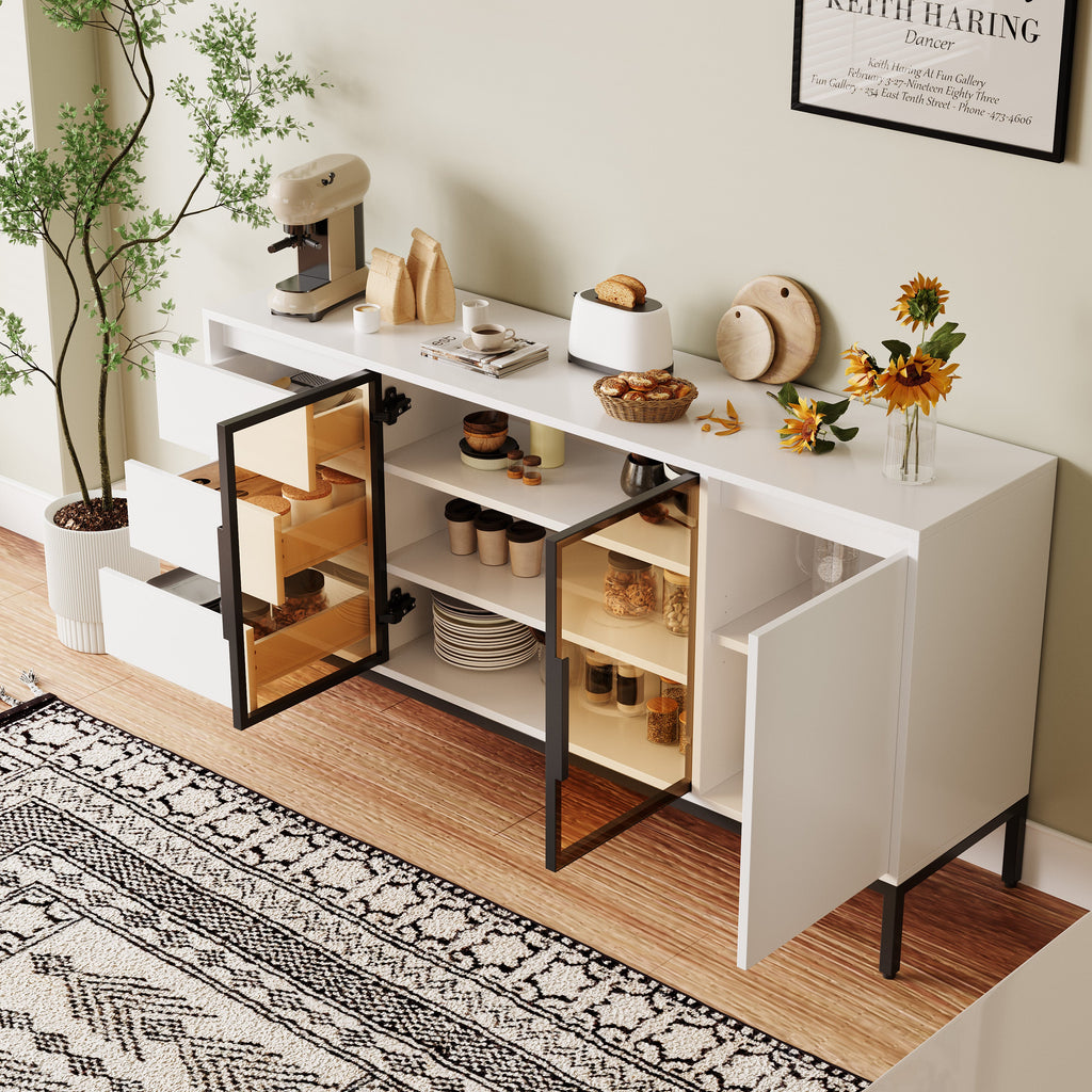 Wood Buffet Cabinet with Storage