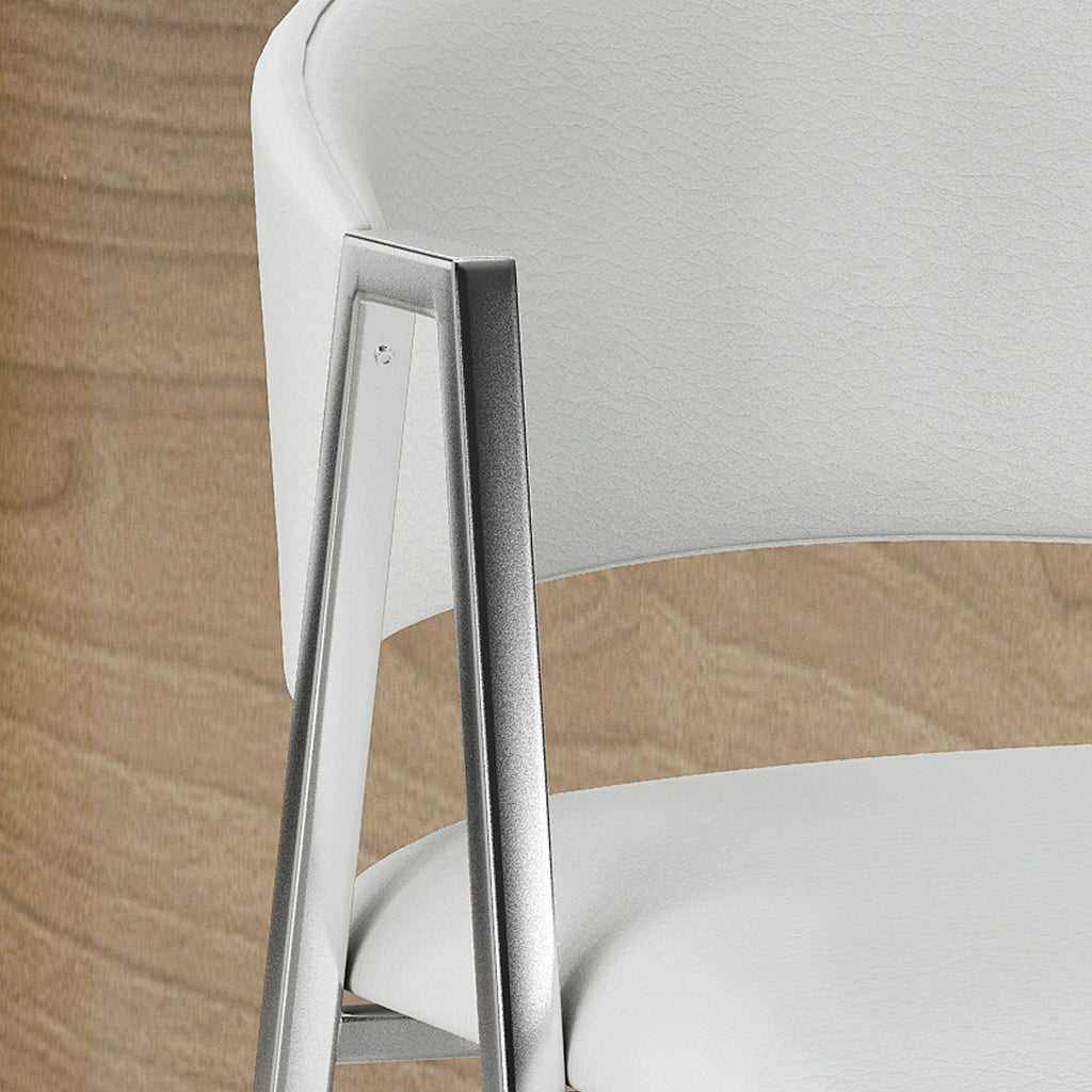 Modern PU Bar Stools with Low Back and Arms (Set of 2)