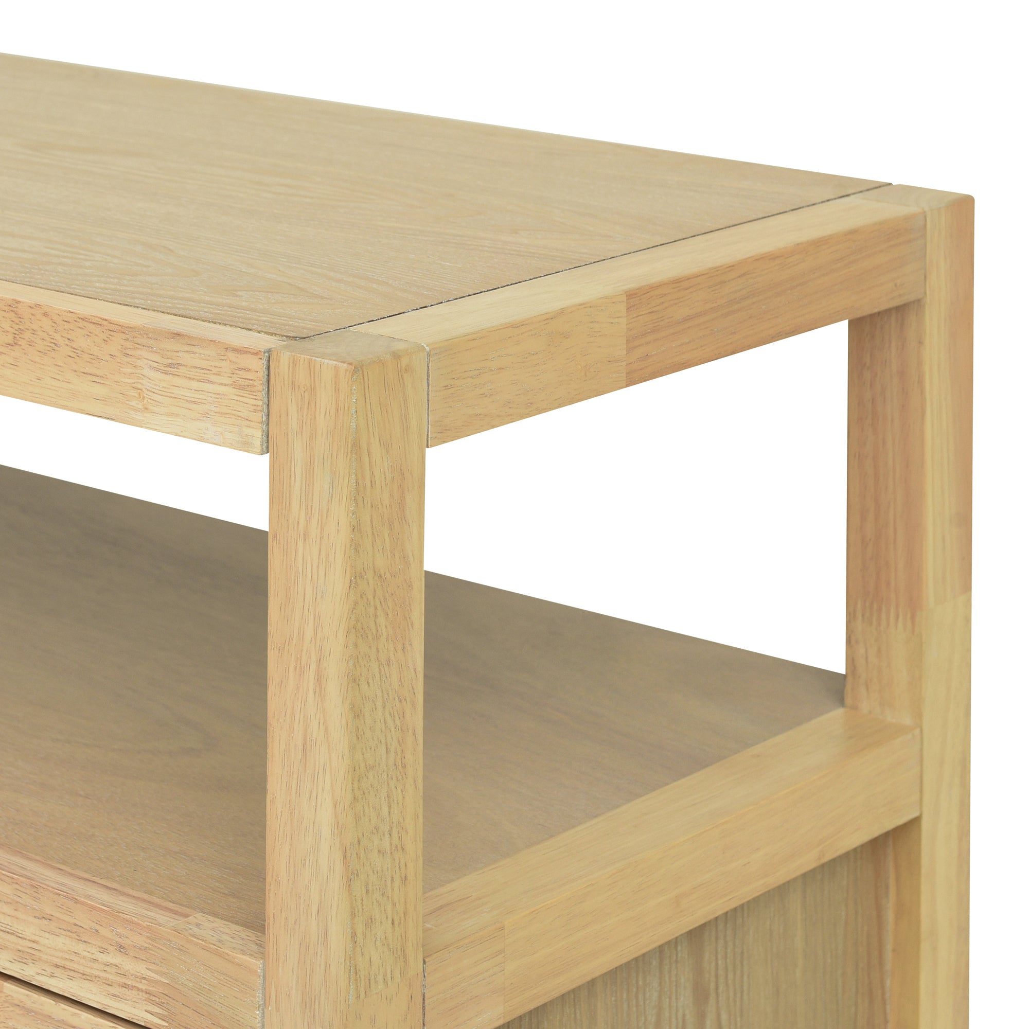 Bohemian Style Rattan Storage Cabinet with 3-position Adjustable Shelves