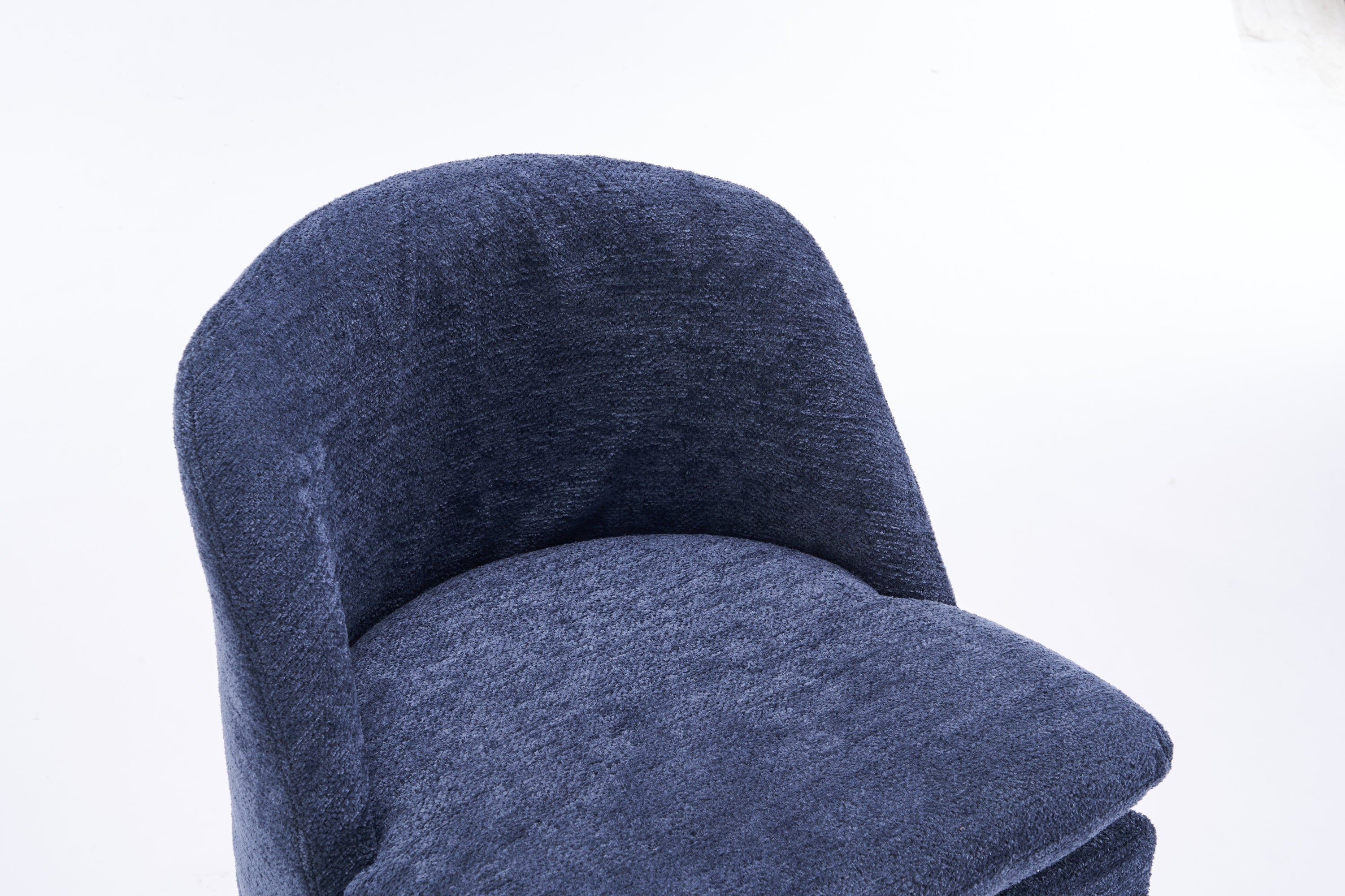 Chenille Fabric Dining Chairs with Universal Wheels