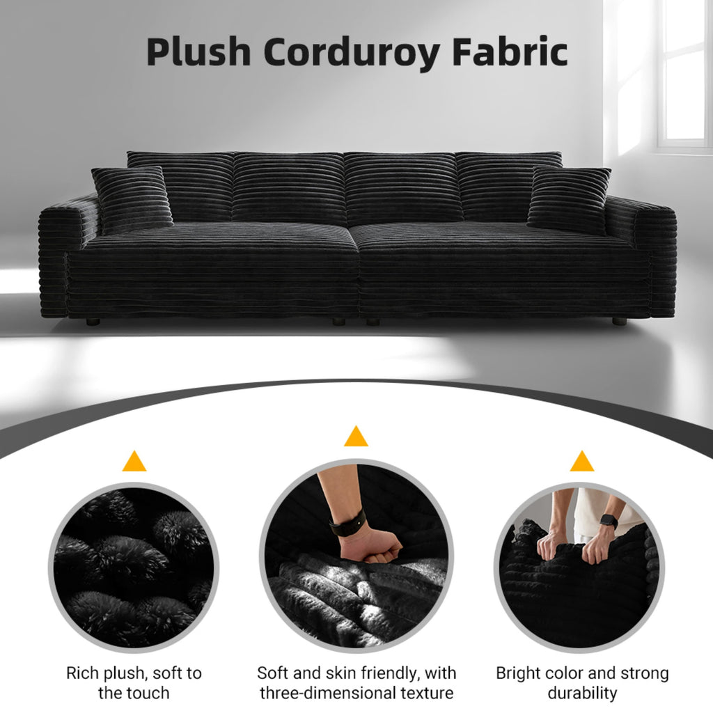 82.7' Modern Comfy Cloud Couch Sofa with Soft Pillows + Ottomans Option