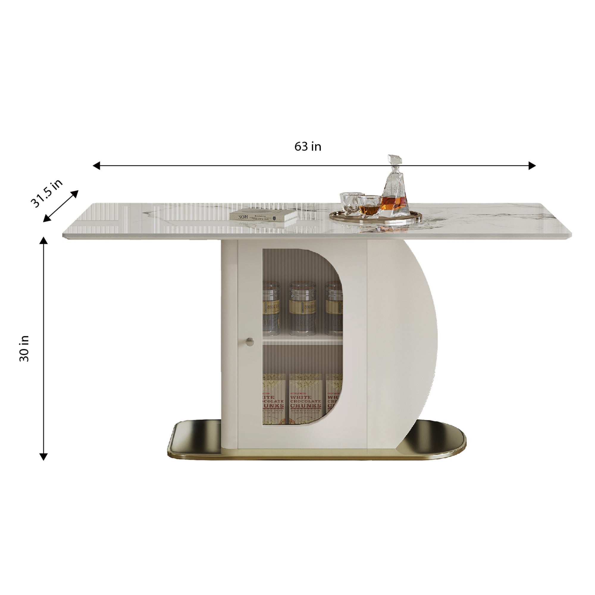 63' Modern Dining Table for 4-6 People