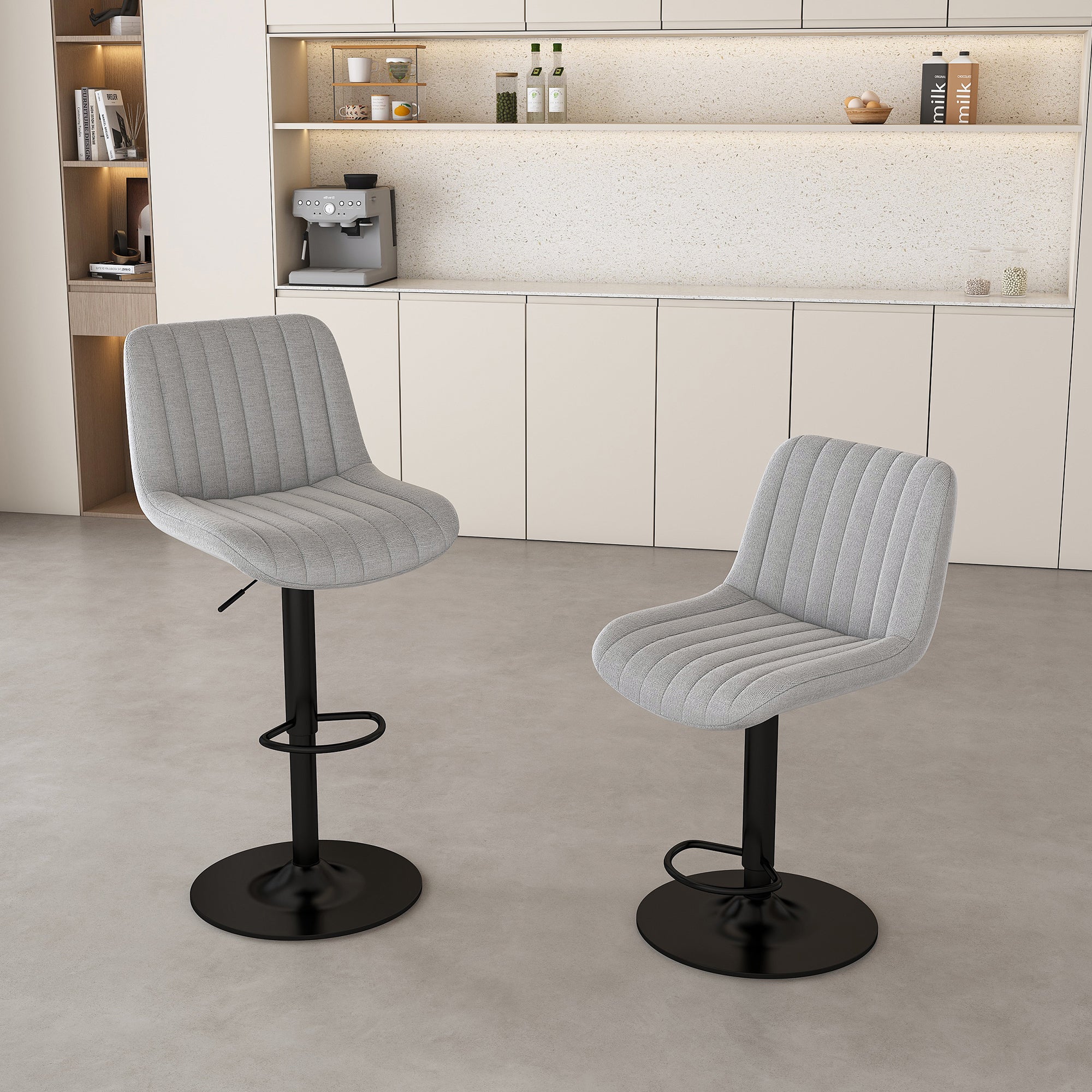 Swivel Bar Stools with Adjustable Height (Set of 2)
