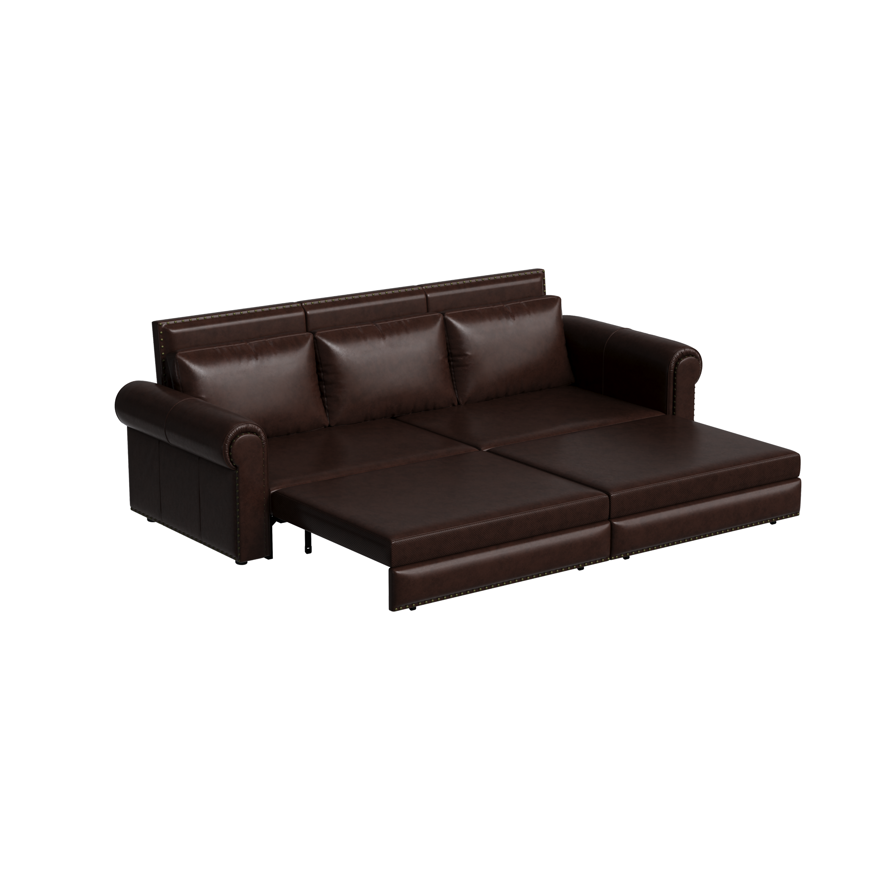 3-in-1 Faux Leather Convertible Sleeper Sofa Bed