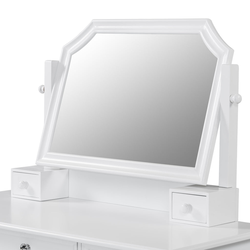 Elegant White Makeup Vanity Desk