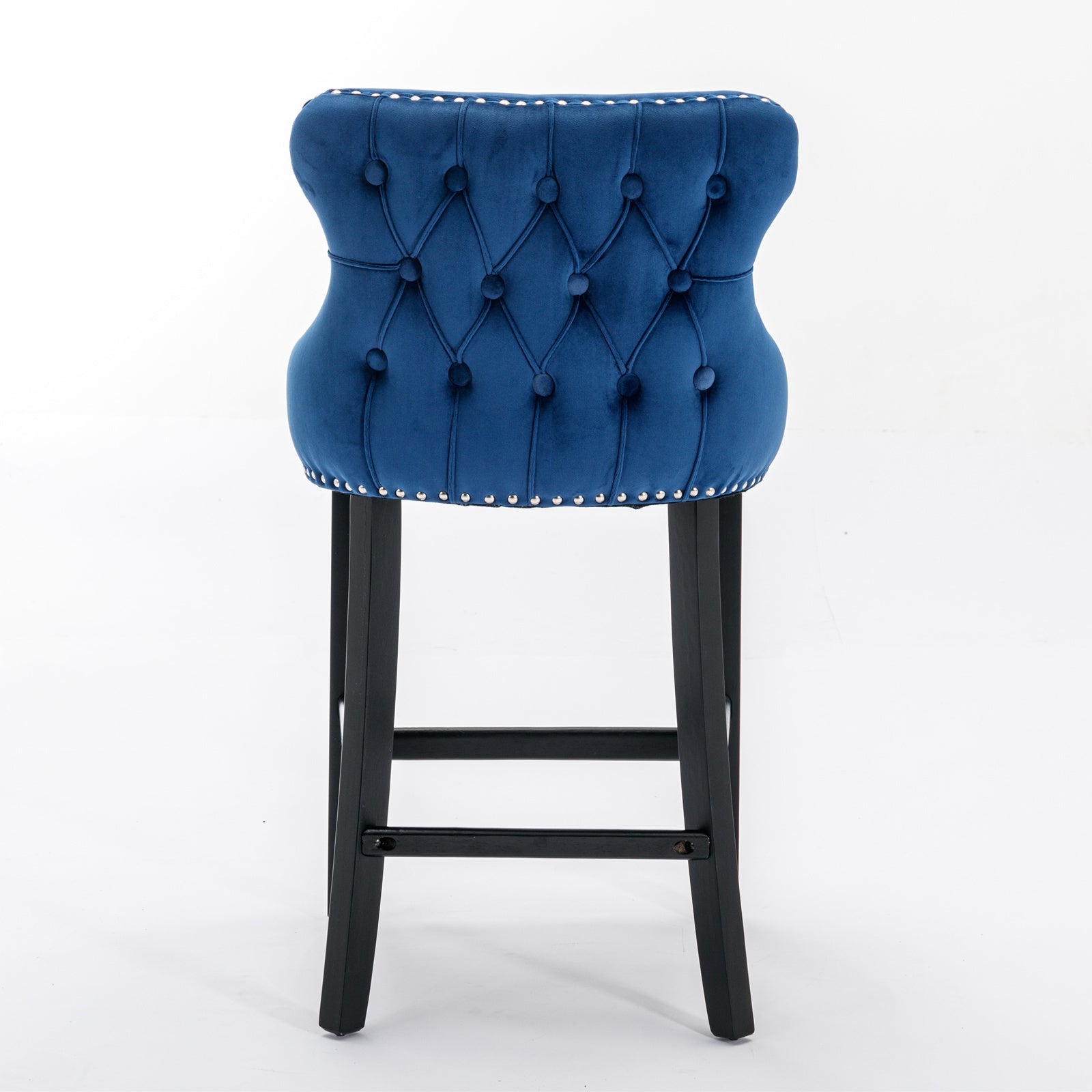 Leisure Style Velvet Upholstered Wing-Back Barstools (Set of 2)
