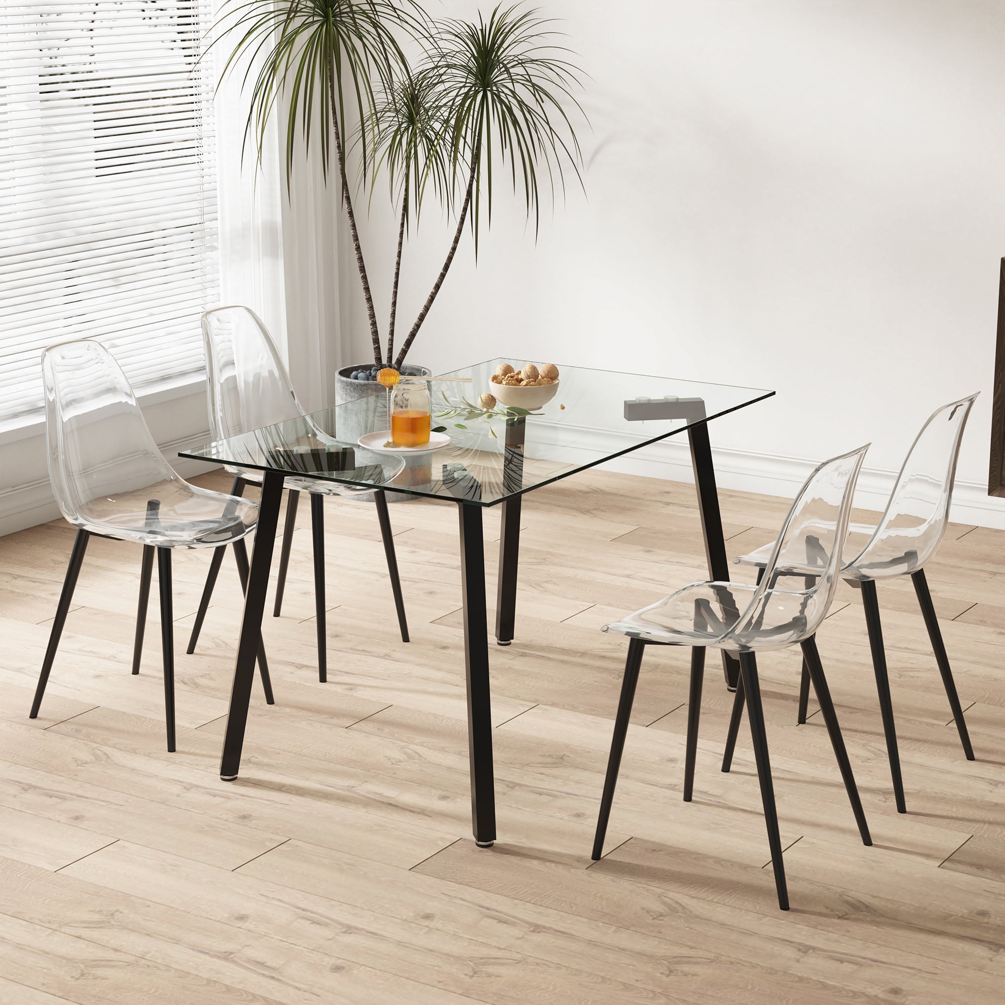 Modern Minimalist Transparent Metal Dining Chairs