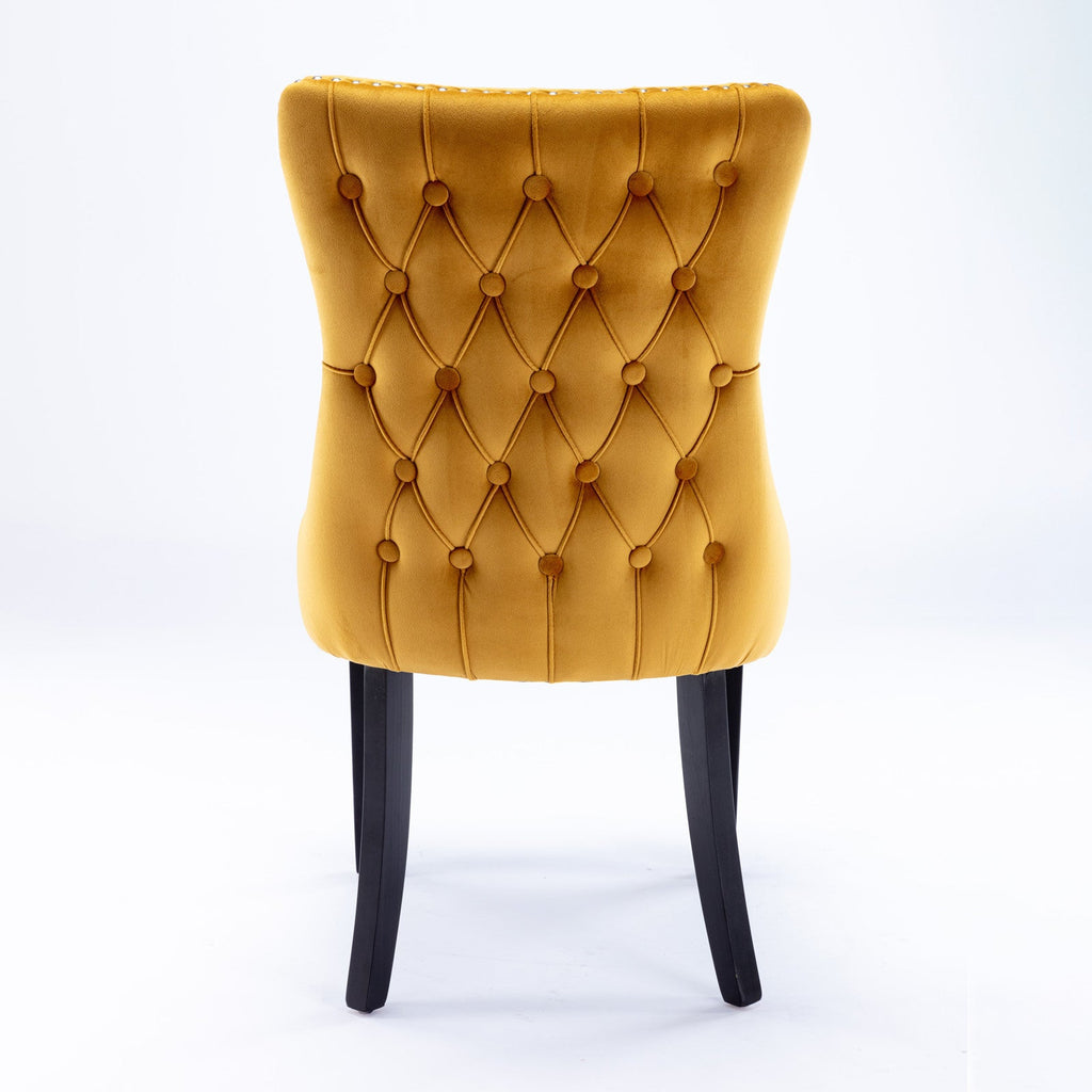 Modern Velvet Upholstered Wing-Back Dining Chairs (Set of 2)