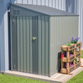 4x7 FT Lean To Shed Olive Grey Heavy Duty Steel Outdoor Garden Storage Case