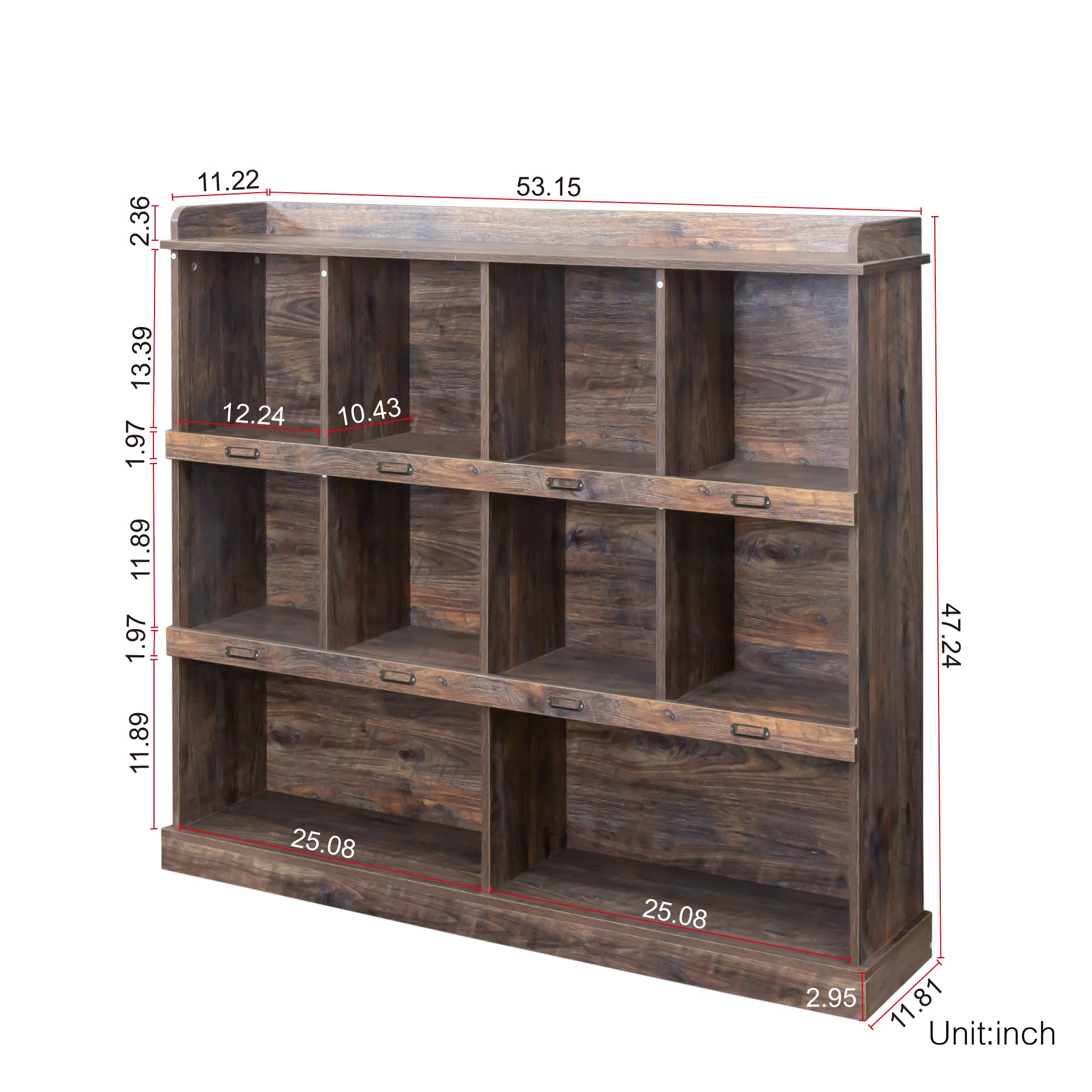10-shelf MDF Bookcase