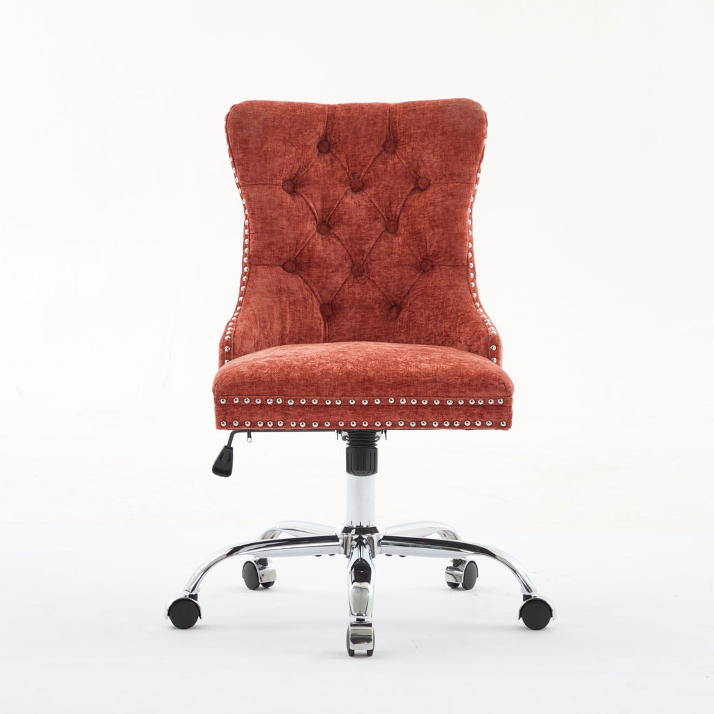 Modern Chenille Upholstered Tufted Button Home Office Chair