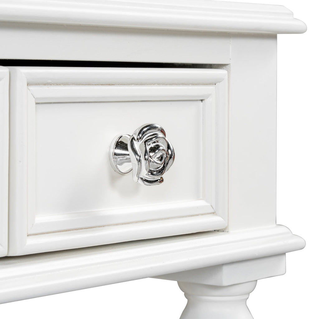 Retro Makeup Desk with Large Mirror