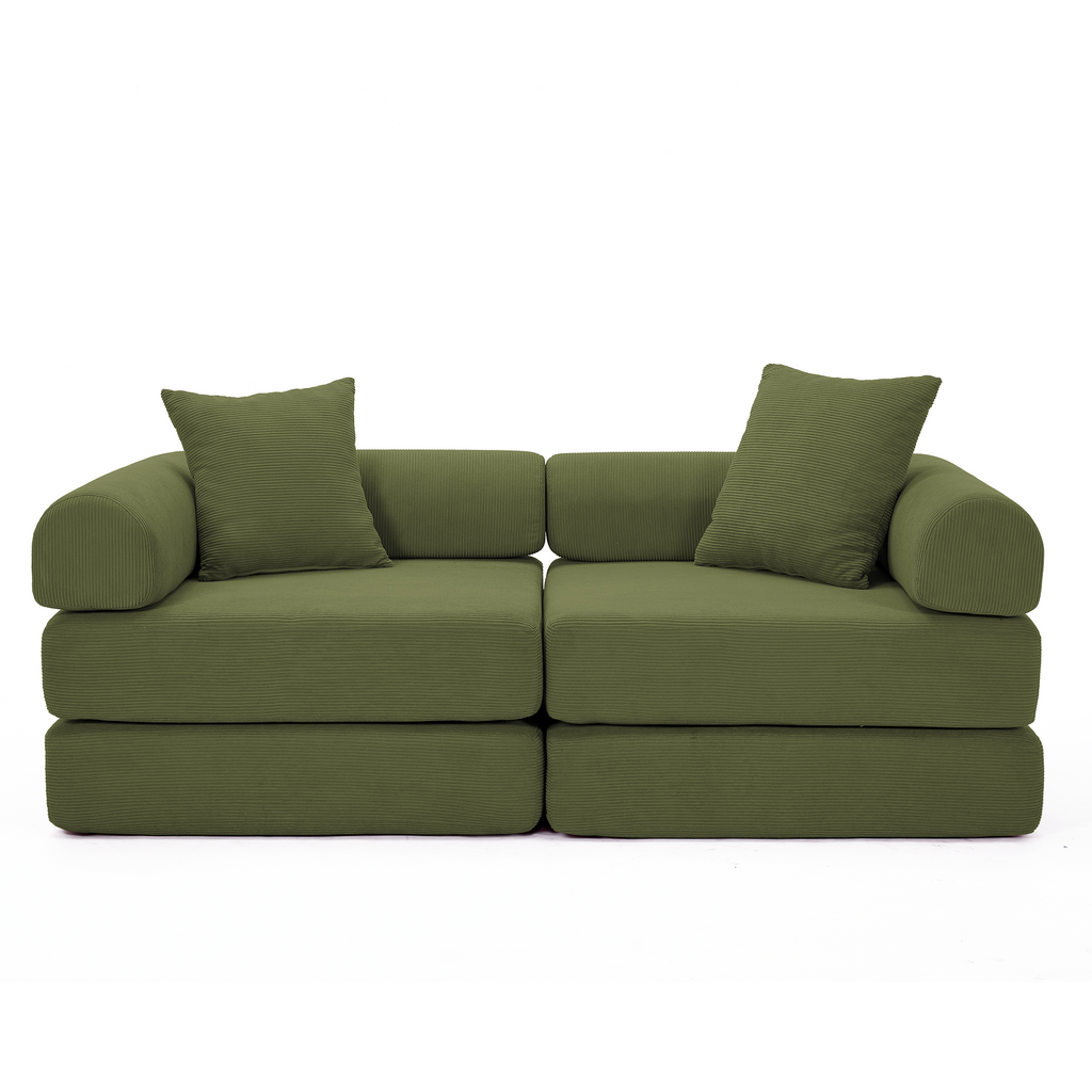 2 Seat Convertible Couch Folding Mattress Couch Sofa Bed
