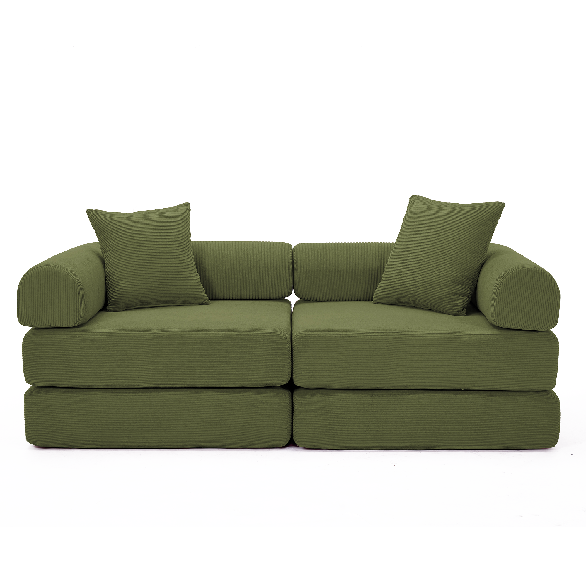 2 Seat Convertible Couch Folding Mattress Couch Sofa Bed