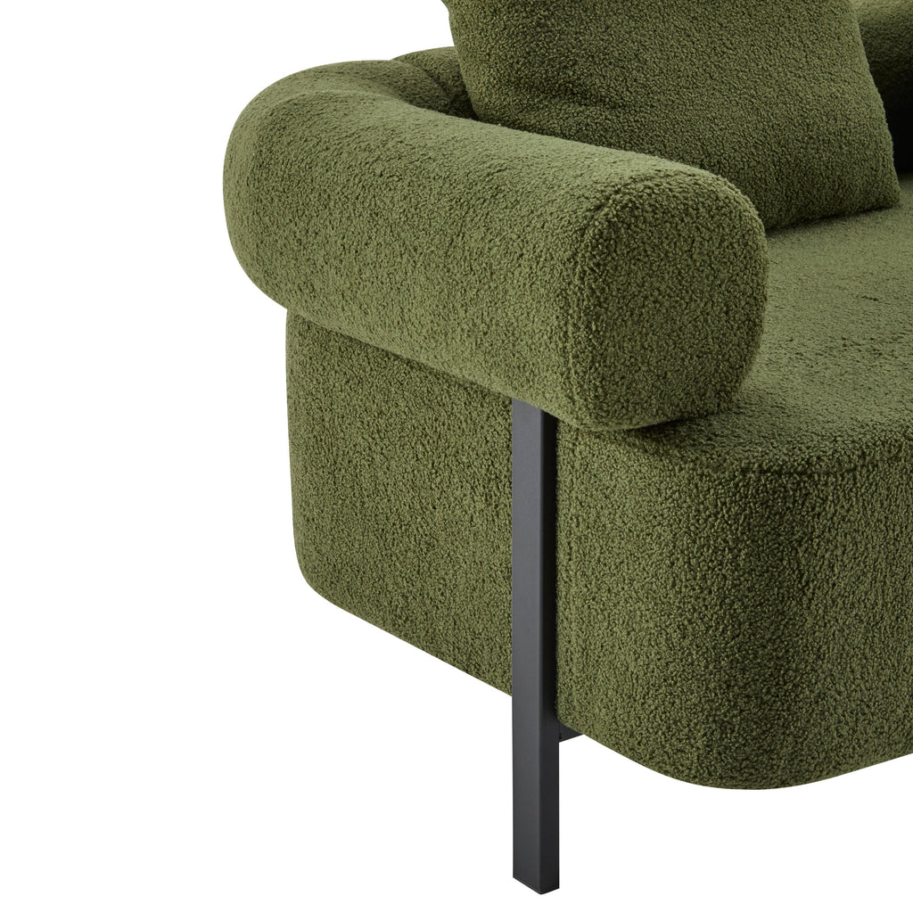 78' Modern Upholstered Sofa with 3 Plush Pillows