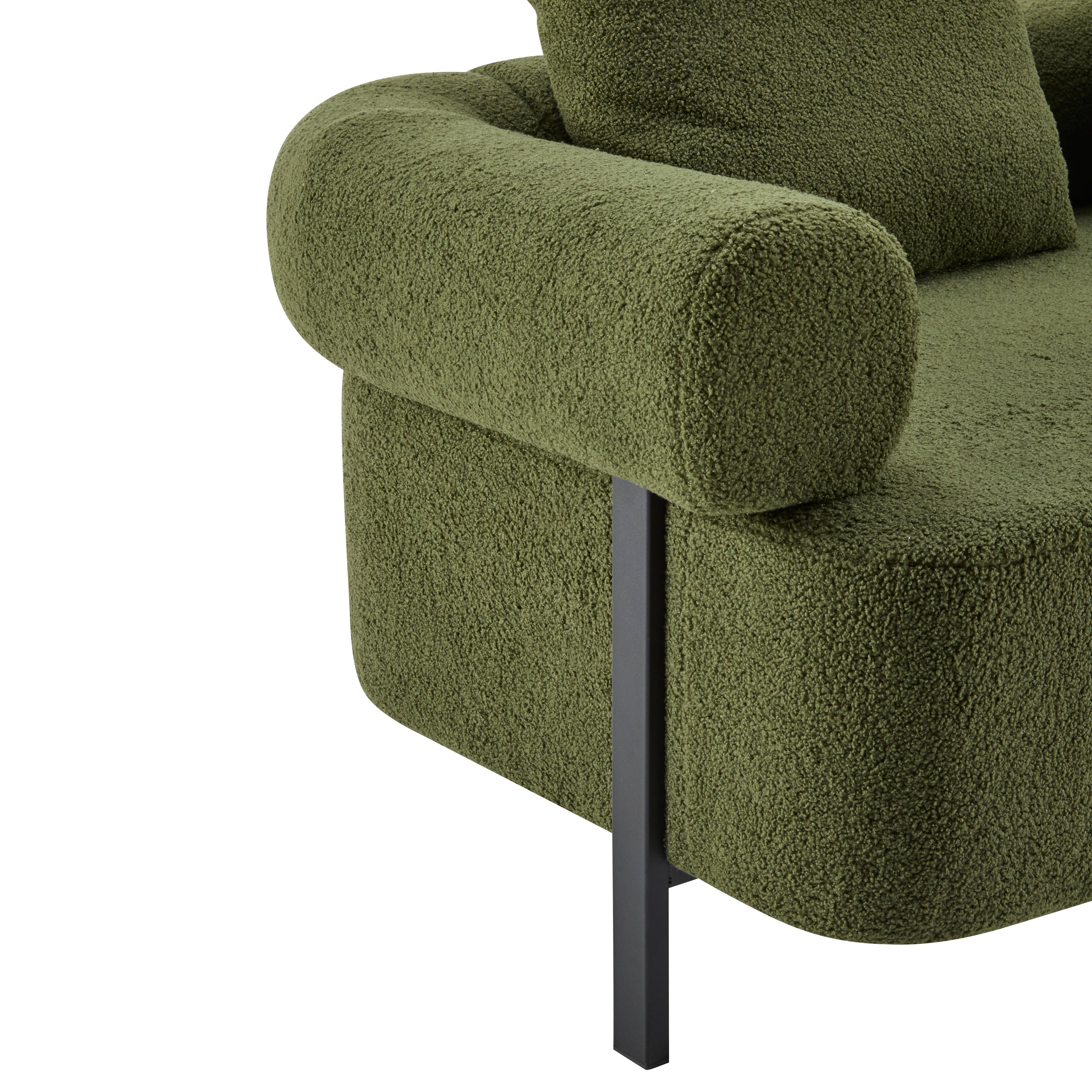 78' Modern Upholstered Sofa with 3 Plush Pillows