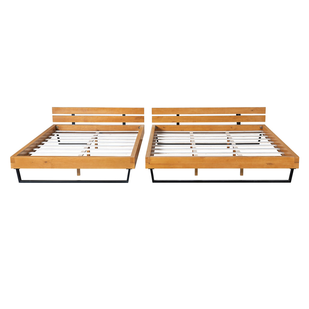 Natural Pine Wood Queen/King Size Bed Frame